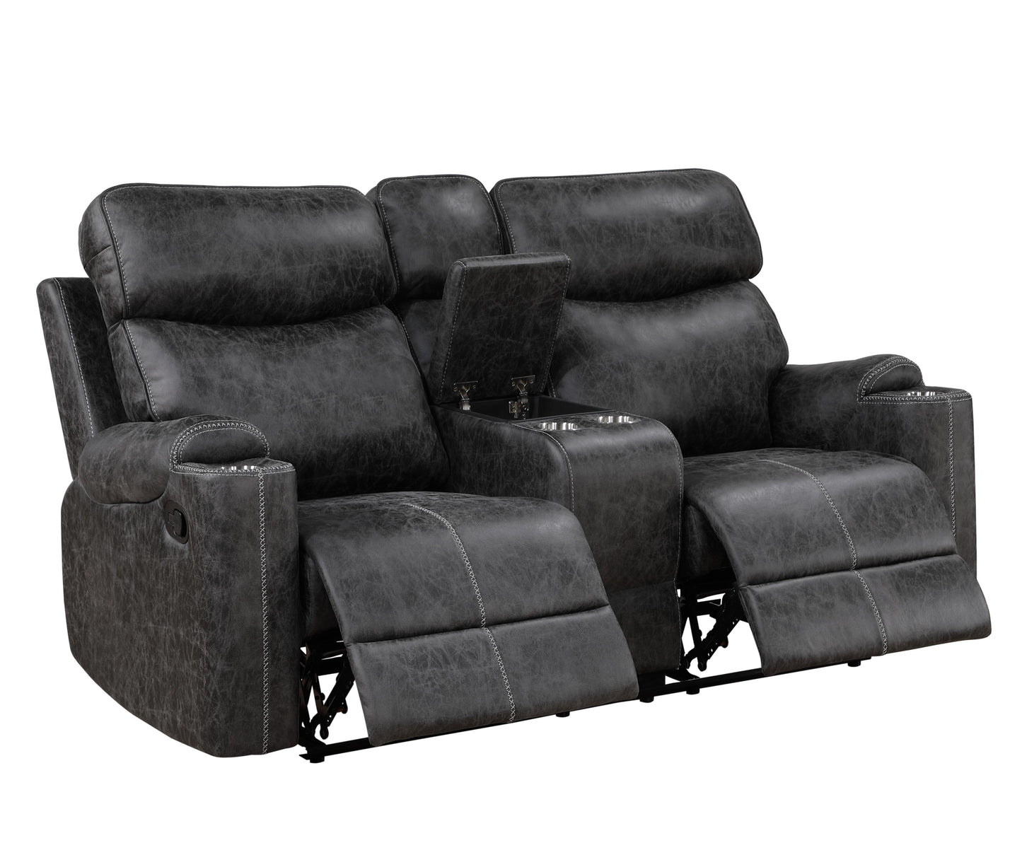 Hirah - 3 Piece Living Room Set - Dark Gray