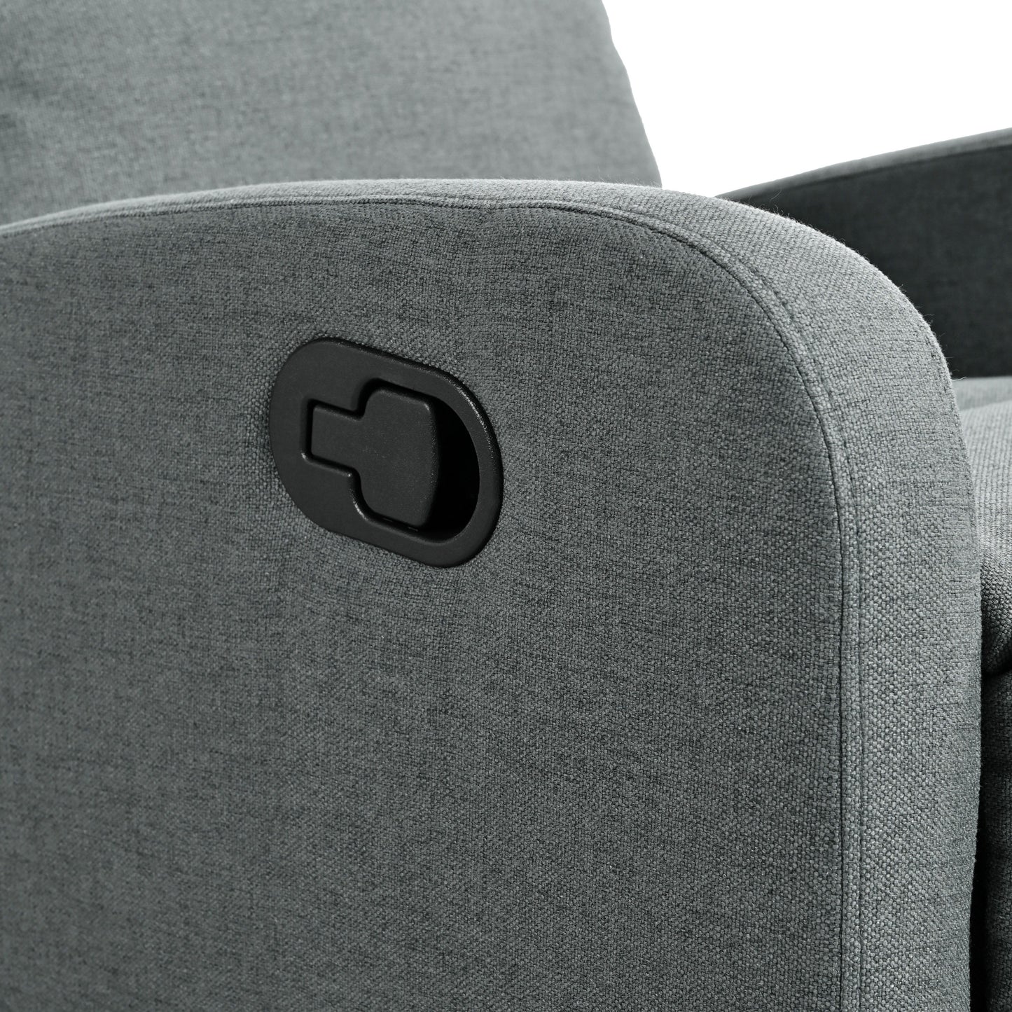 Modern Manual Recliner, Home Theater Chair With Adjustable Backrest For Living Room - Charcoal