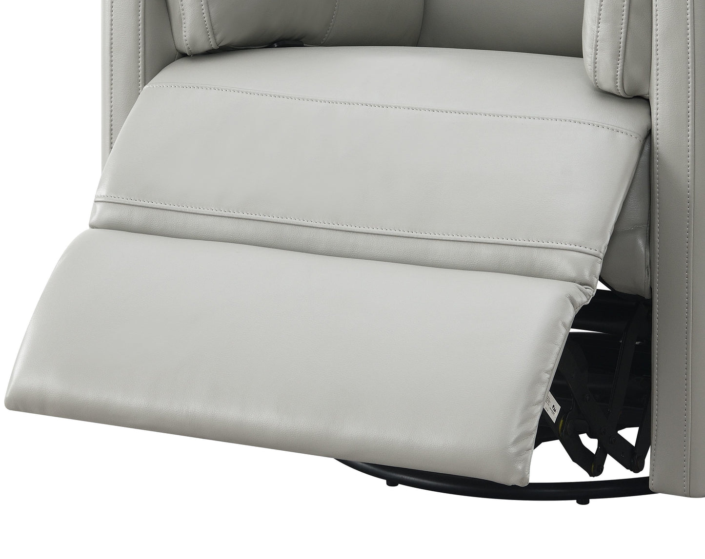 Sagen - Faux Leather Glider Recliner With Swivel - Gray