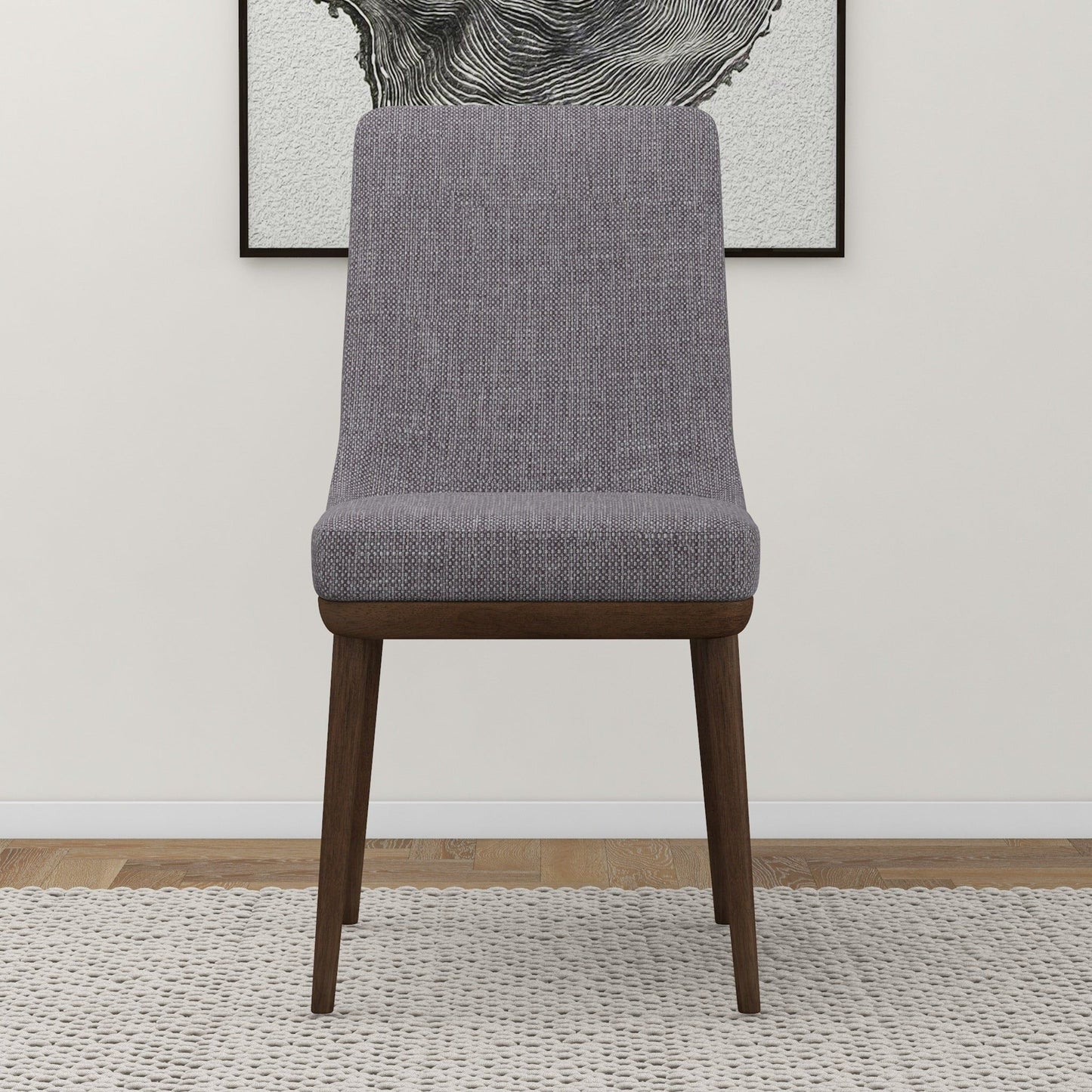 Kate - Mid-Century Modern Dining Chair (Set of 2) - Fabric - Gray