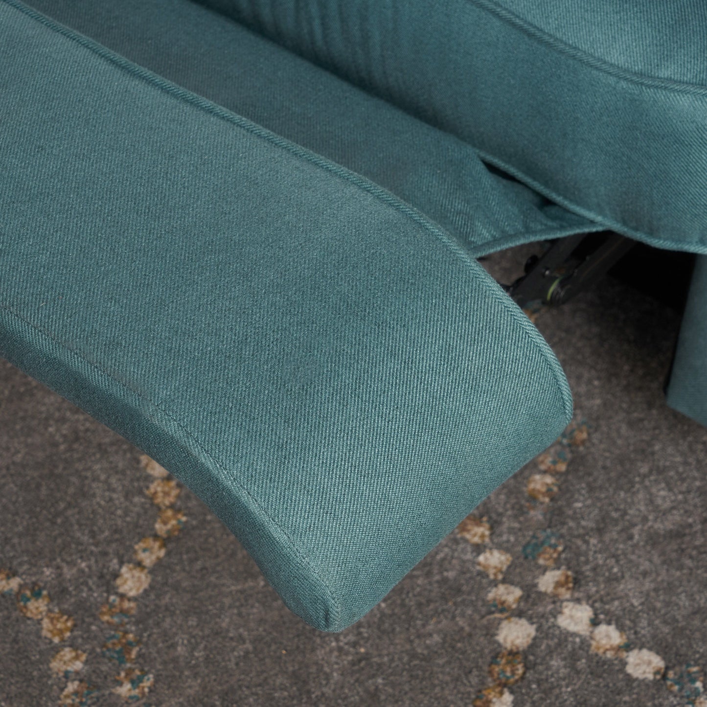 Electric Recliner Chair With Elegant Copper Accents And Soft Upholstery - Teal