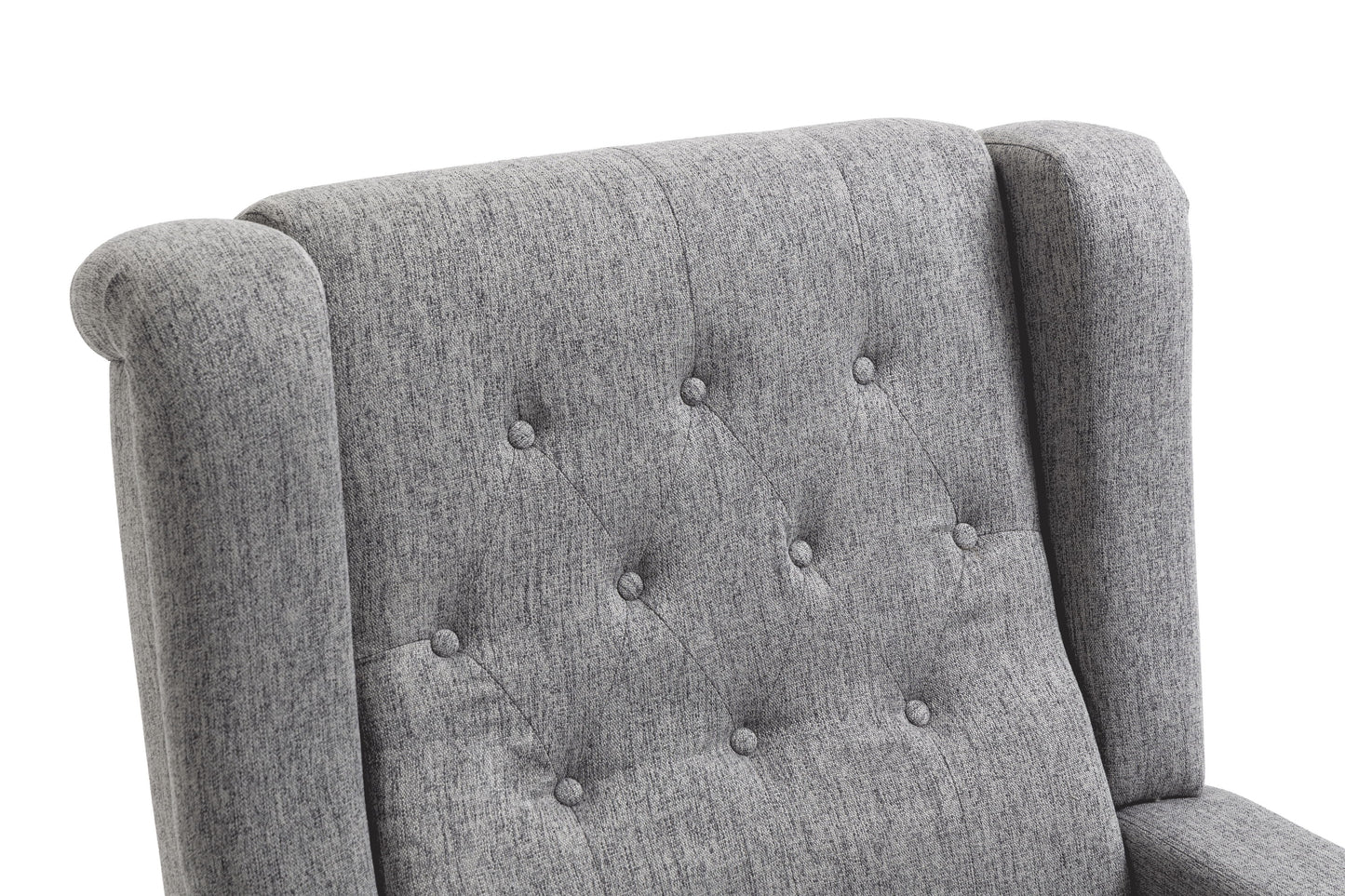 Arm Pushing Recliner Chair, Modern Button Tufted Wingback Push Back Recliner Chair, Living Room Chair Fabric Pushback Manual Single Reclining Sofa Home Theater Seating For Bedroom - Dark Gray