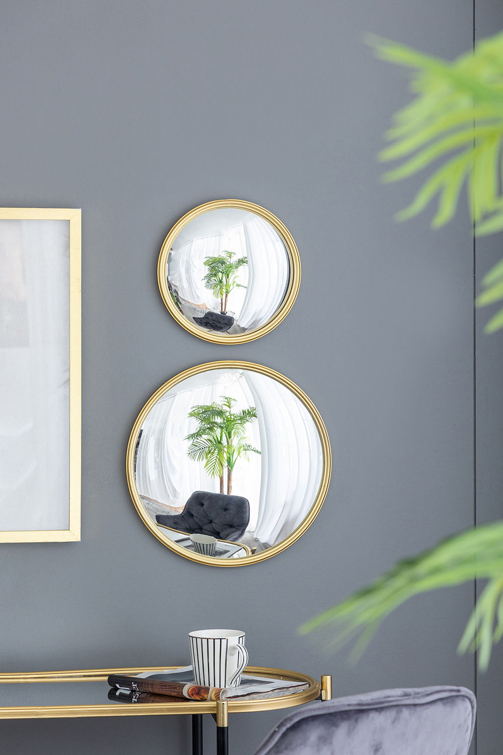 Round Mirror, Circle Mirror With Iron Frame For Living Room Bedroom Vanity Entryway Hallway - Gold