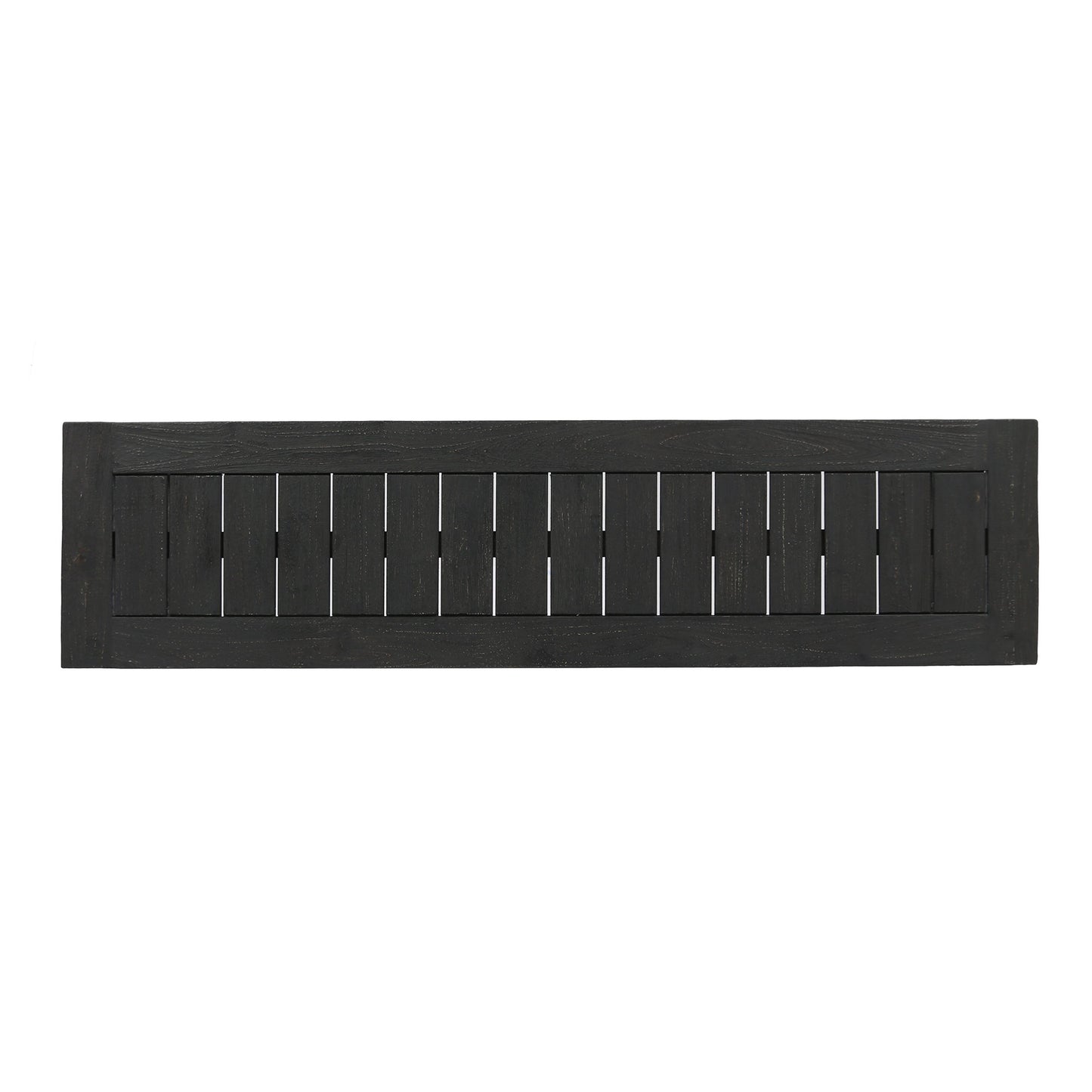 Realm - Outdoor Bench With Slat Panel Top And Base - Dark Gray