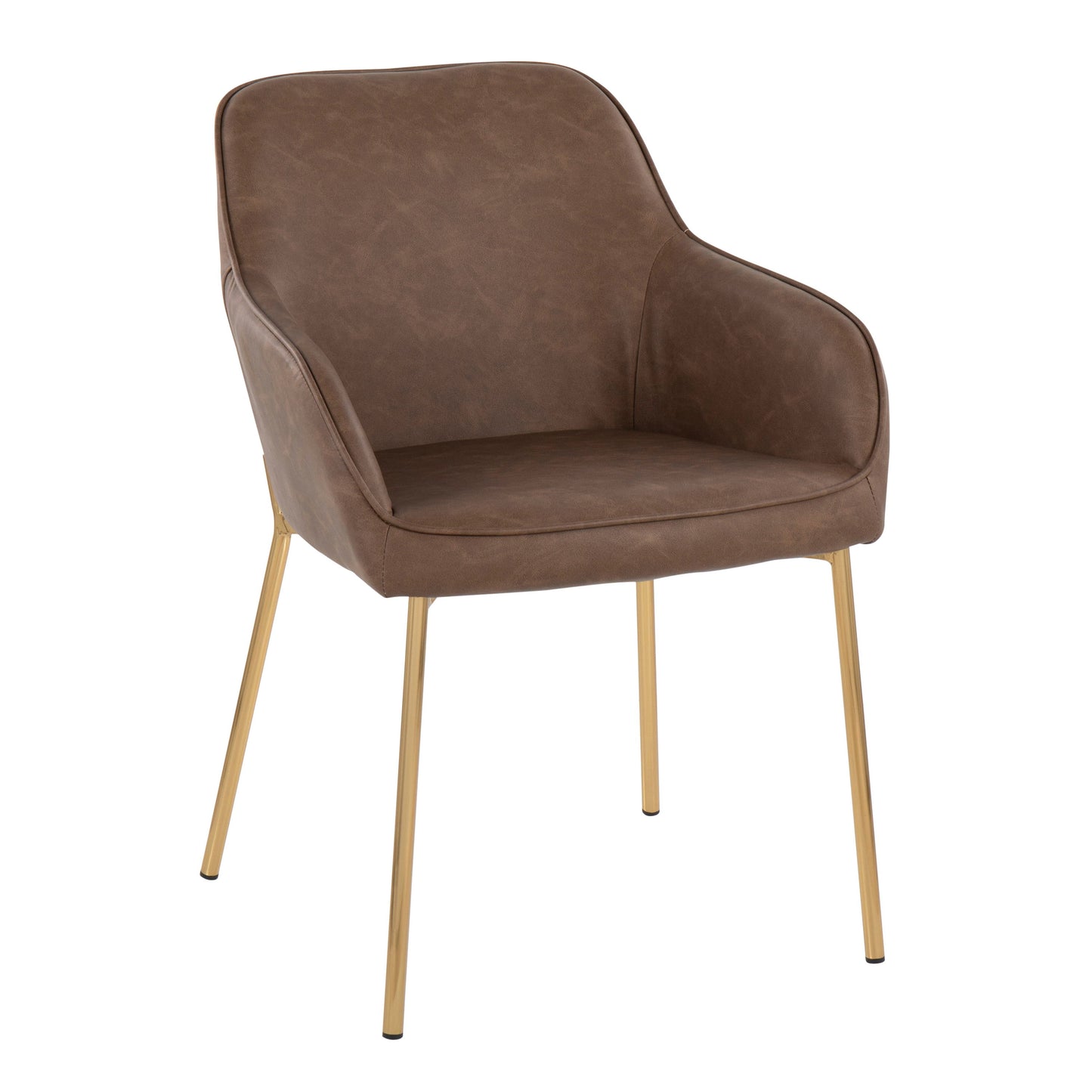 Daniella - Contemporary Dining Chair (Set of 2) - Gold / Espresso