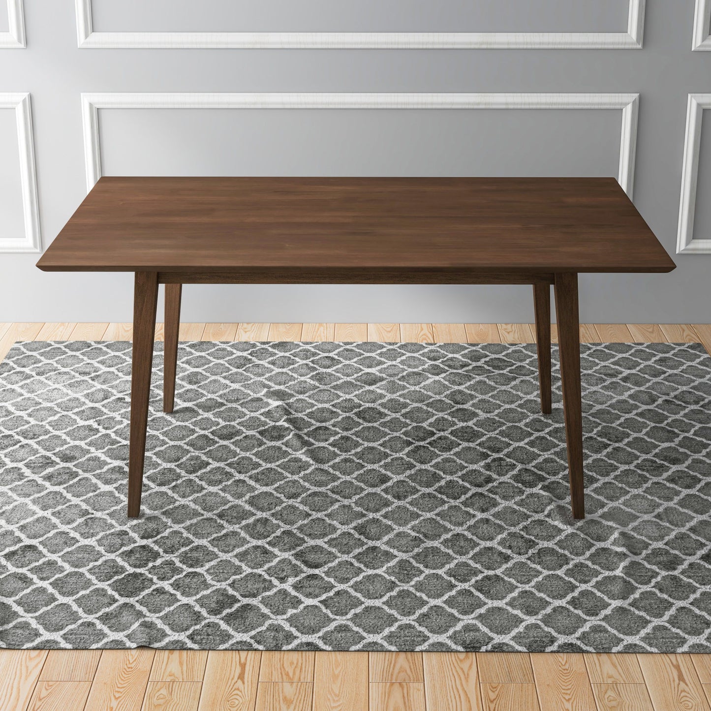 Mary - Modern Style Rectangular Dining Kitchen Table - Brown