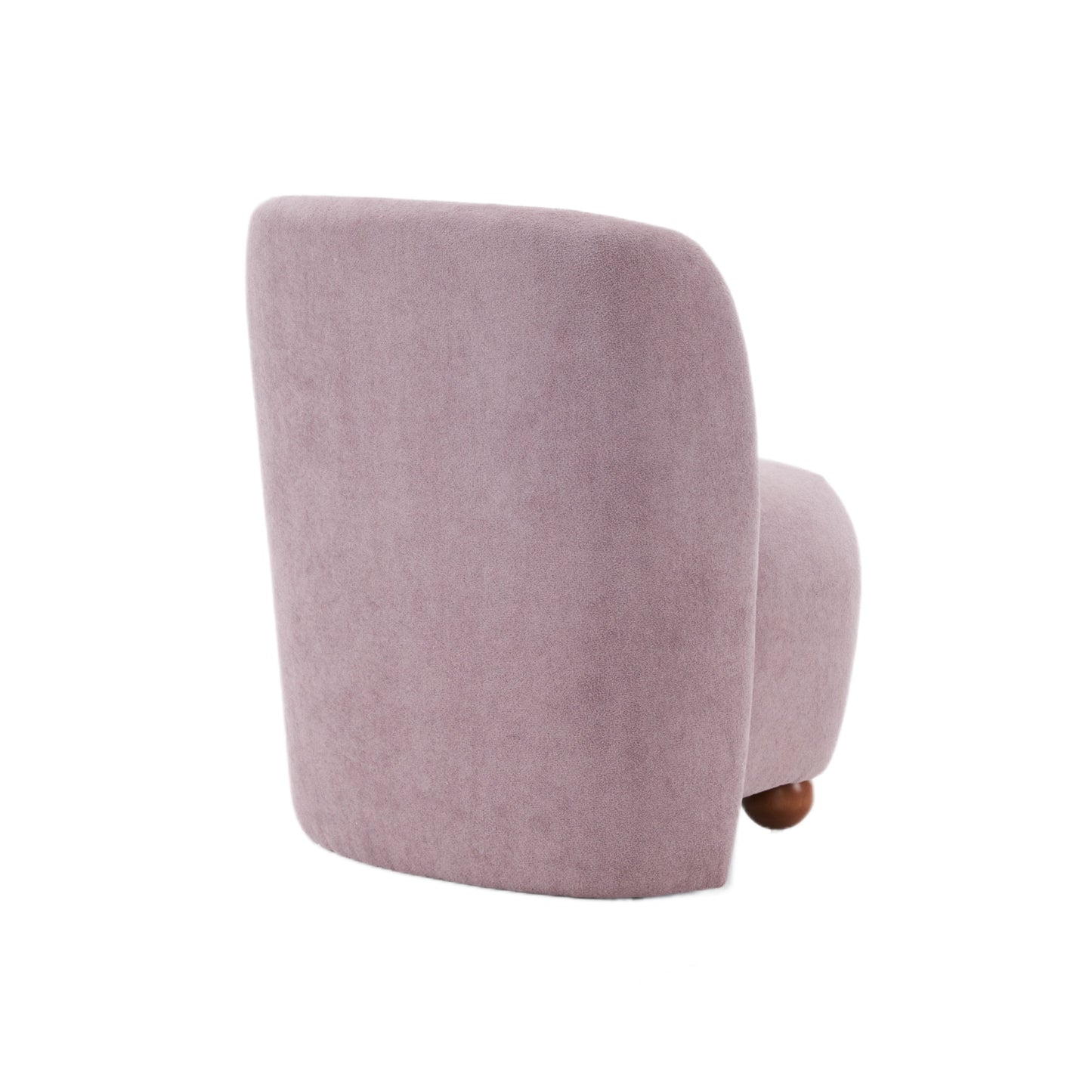 Modern Low Back Accent Chair, Upholstered Armless Living Room Chairs, Round Pine Wood Feet, For Small Living Spaces, Living Room - Purple