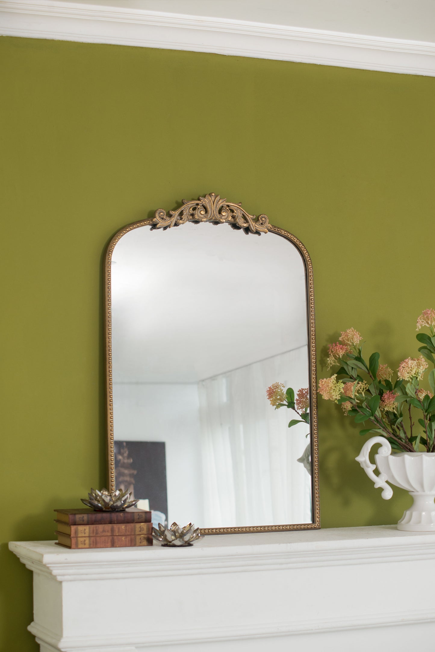 Arch Mirror, Baroque Inspired Wall Decor For Bathroom Bedroom Living Room - Gold