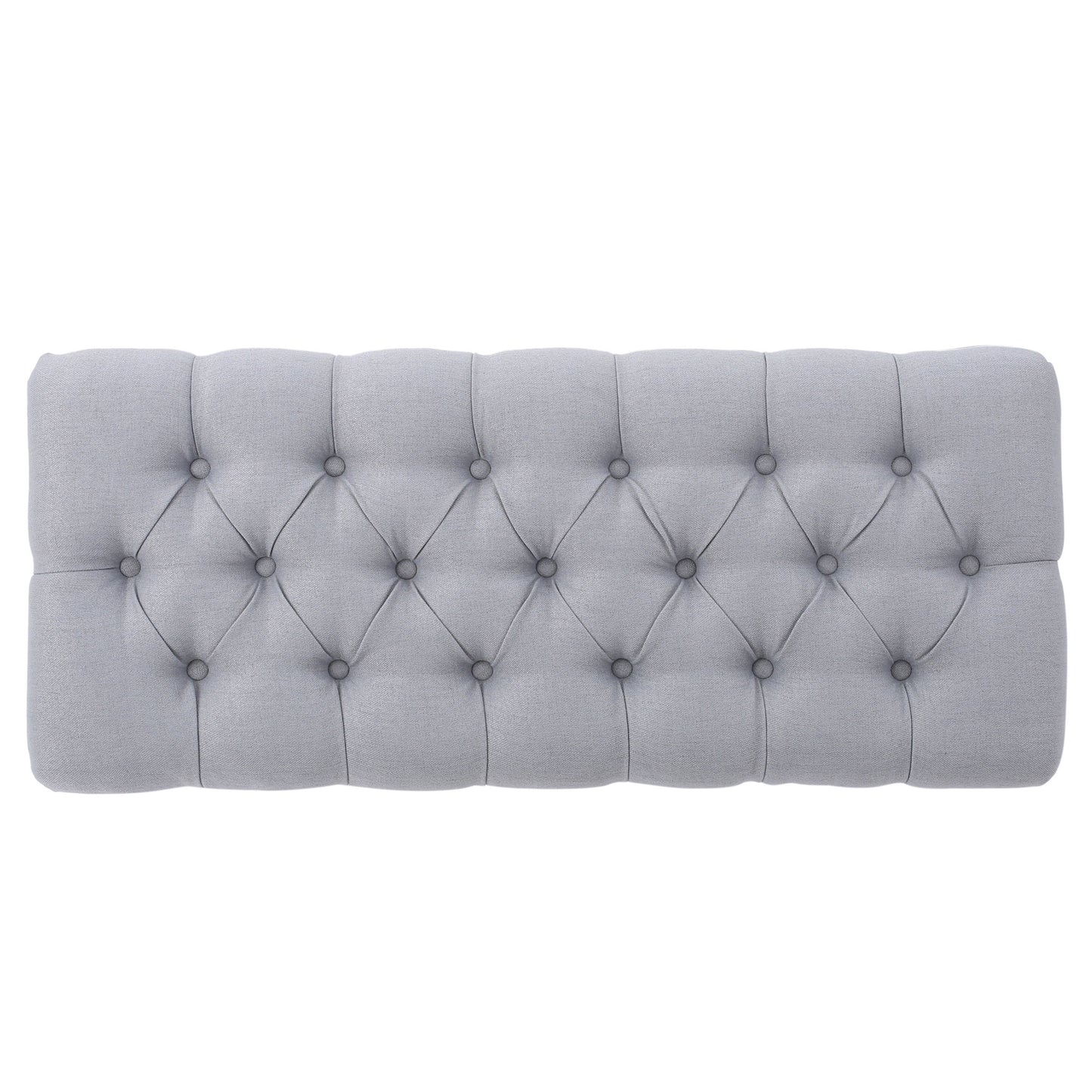 Hilton - Ottoman Bench With Classic Button Tufting - Light Gray