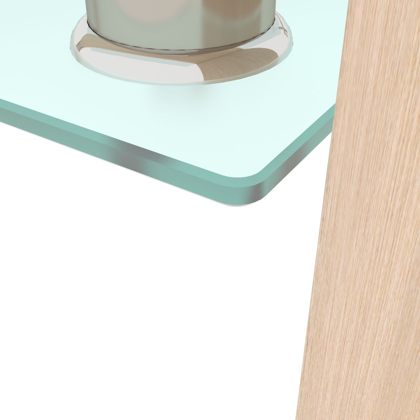 Rectangle Glass Coffee Table Modern Side Center Table For Living Room - Clear