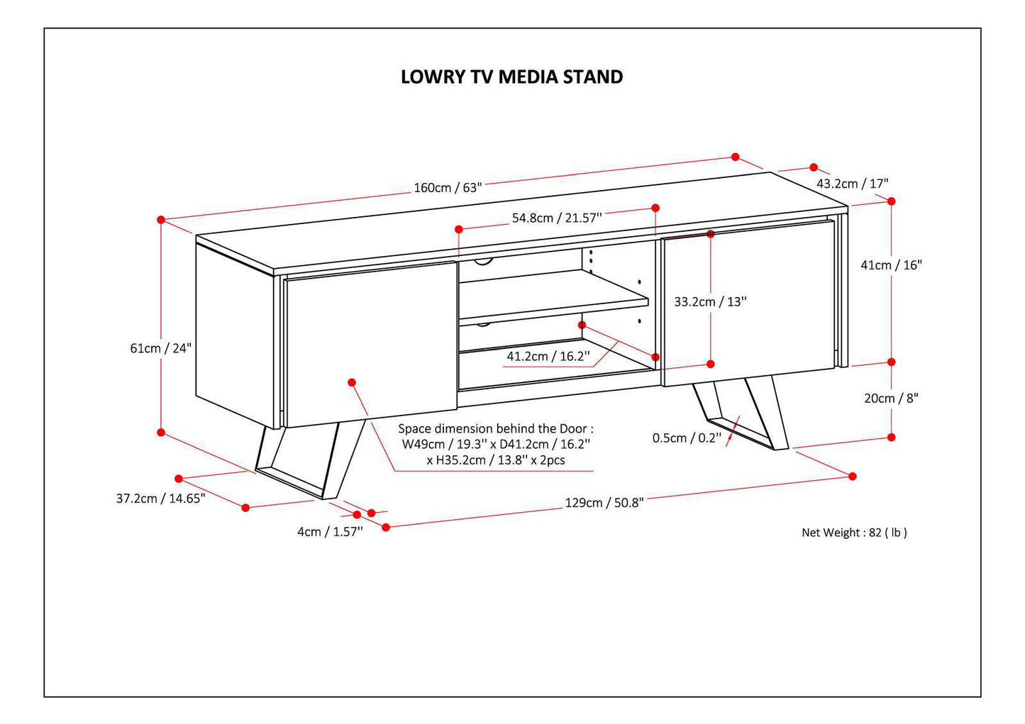 Lowry - TV Media Stand - Oak