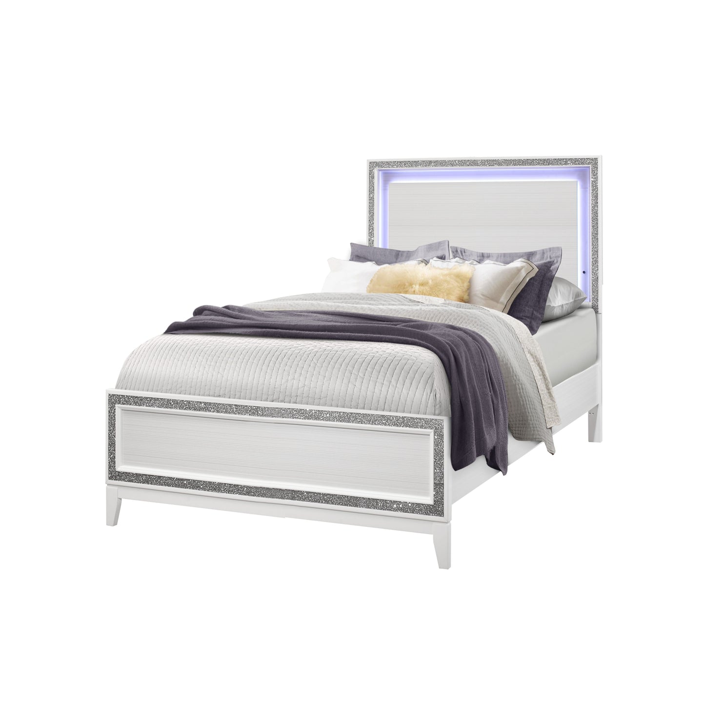 Almera - Full Bed - Glitter White