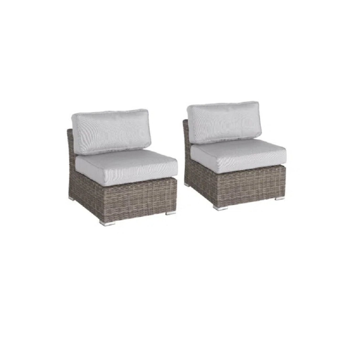 Modern 8 Person Outdoor Seating Group With Cushions - Gray Mix