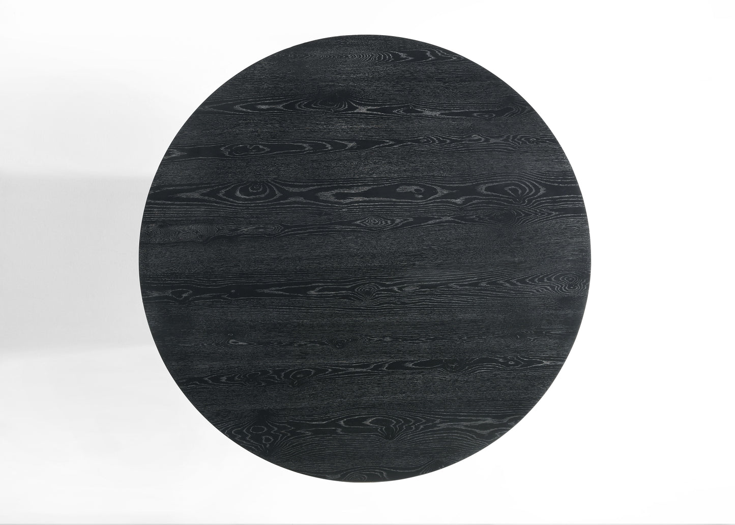 Jasper - 5 Piece Wide Contemporary Round Dining Table With Black Finish Chairs (Set of 5) - Ebony Black