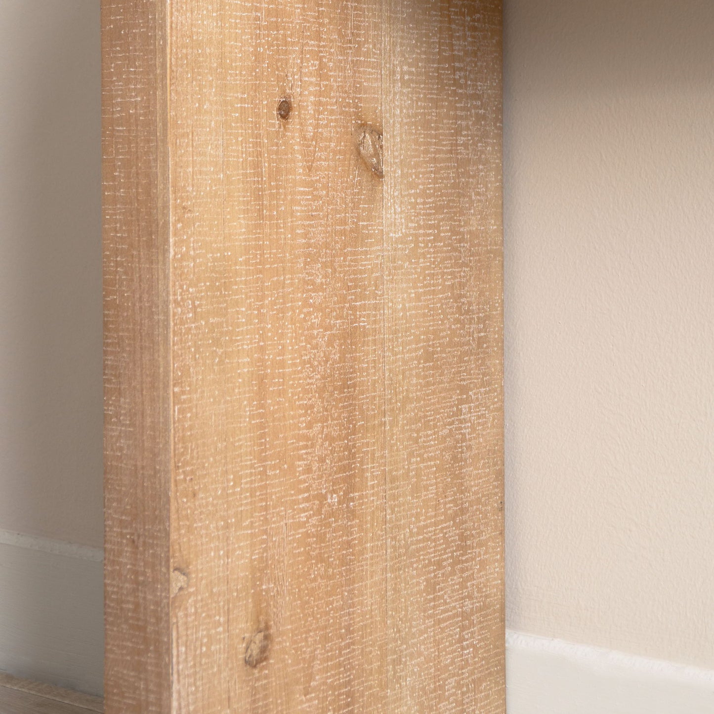 Slim Console Table, Narrow Entryway Table With Bead Detail - Light Natural / Natural
