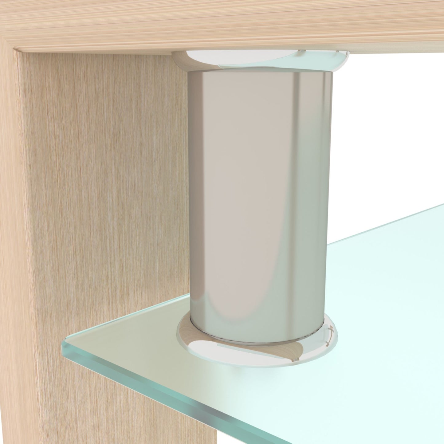 Rectangle Glass Coffee Table Modern Side Center Table For Living Room - Clear