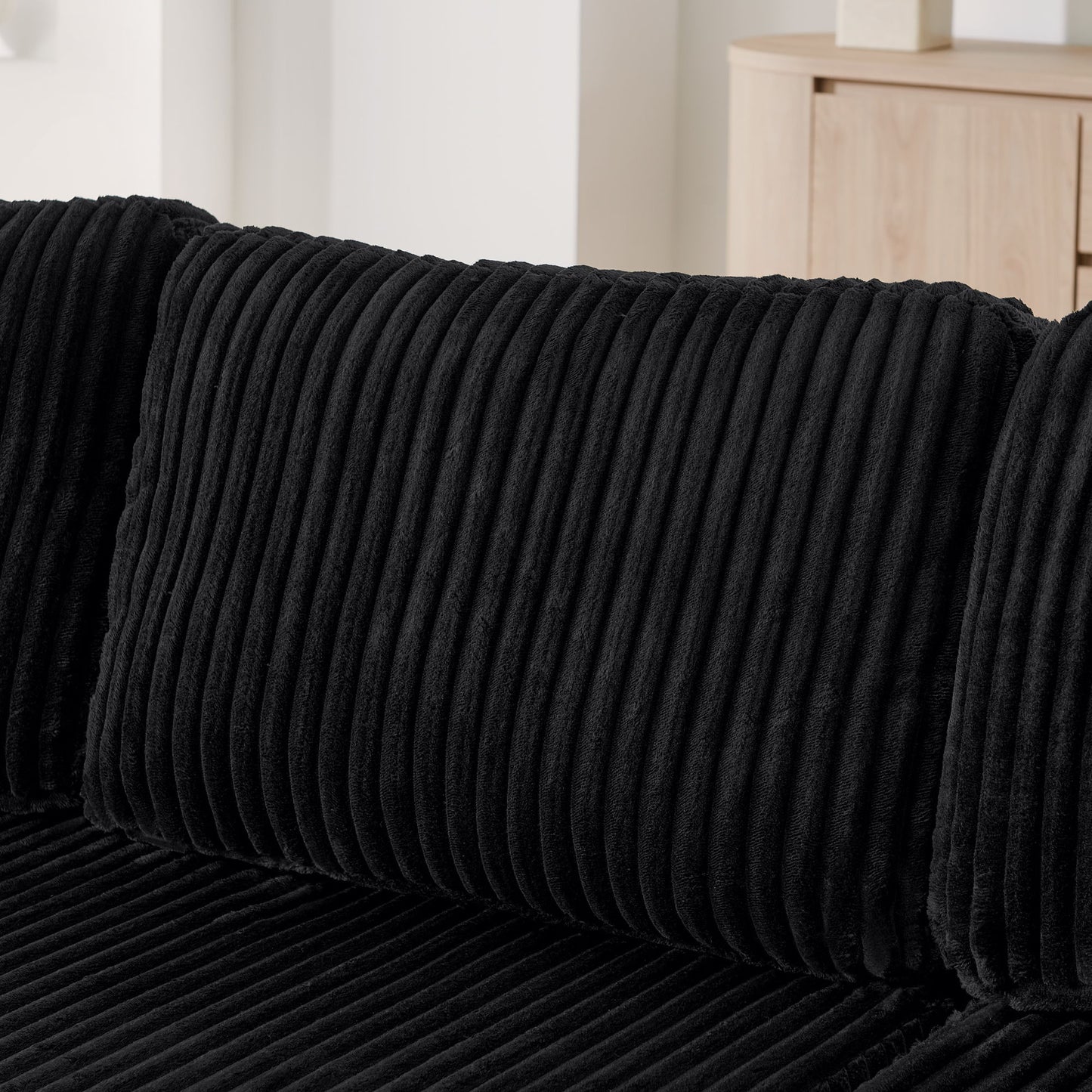 Modern Minimalist U - Shape Modular Sectional Sofa Sleeper - Black