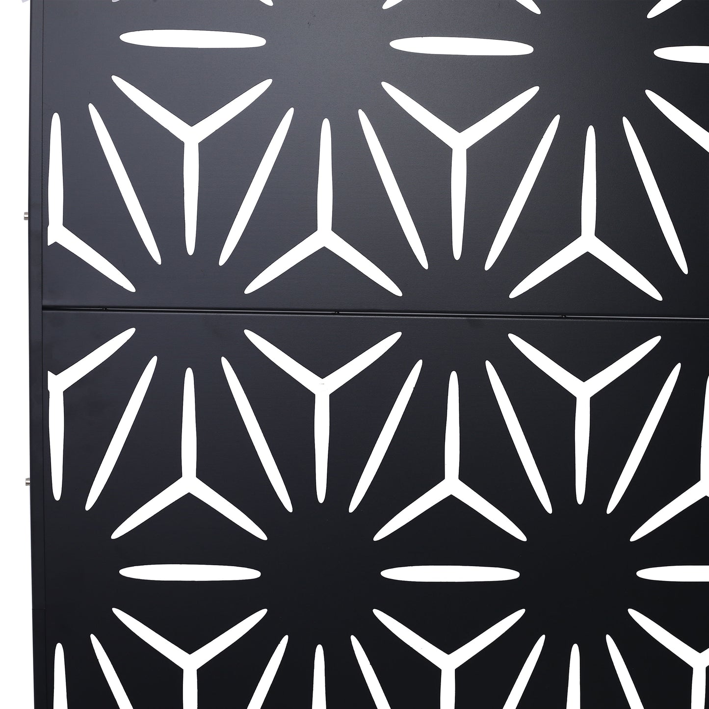 Outdoor & Indoor Privacy Screen, Metal Privacy Screen, Freestanding Decorative Privacy Screen For Deck Balcony Patio - Black