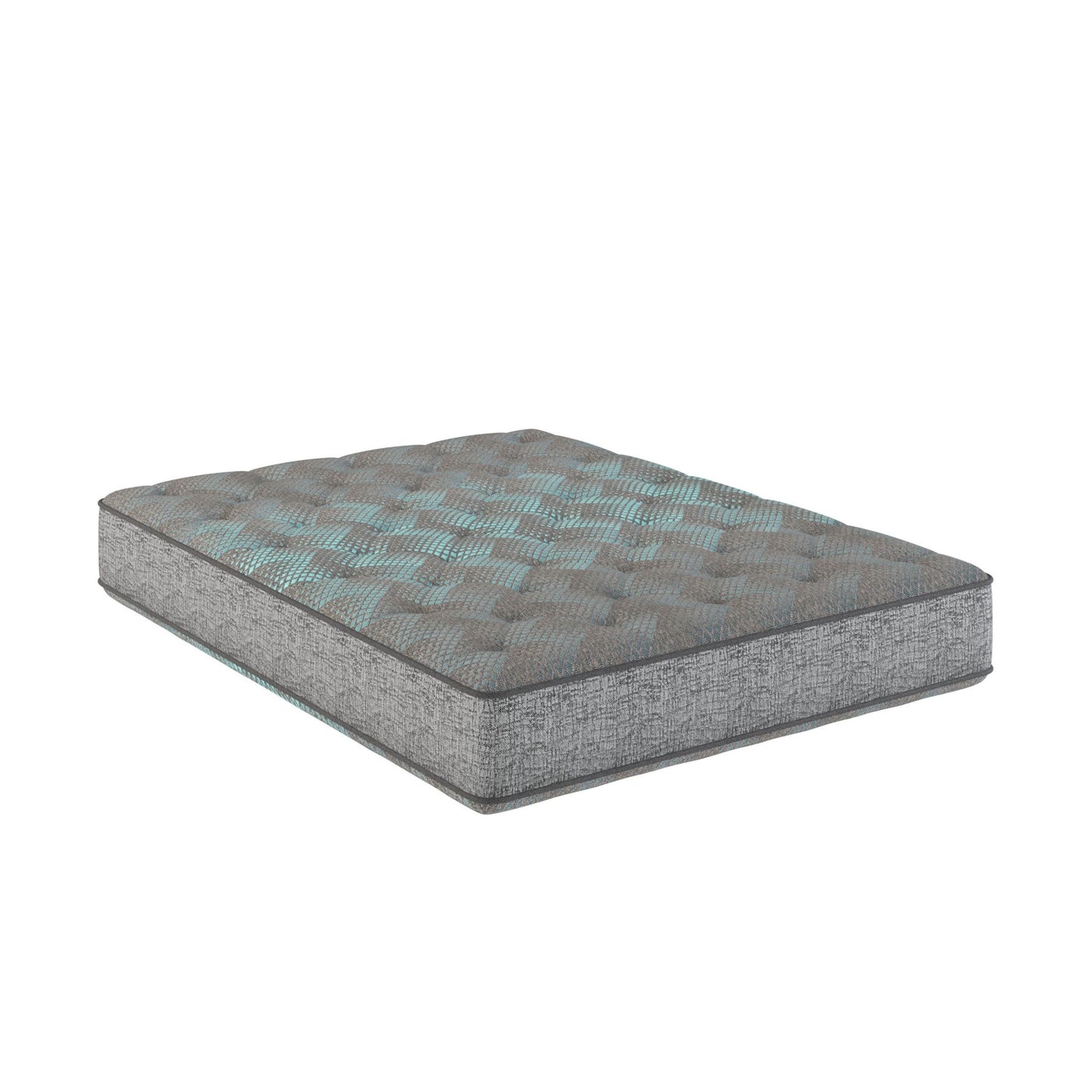 Comfort Care - 9" Twin Extra Long, 2 Sided Foam Core Mattress, Medium Comfort - Gray / Blue