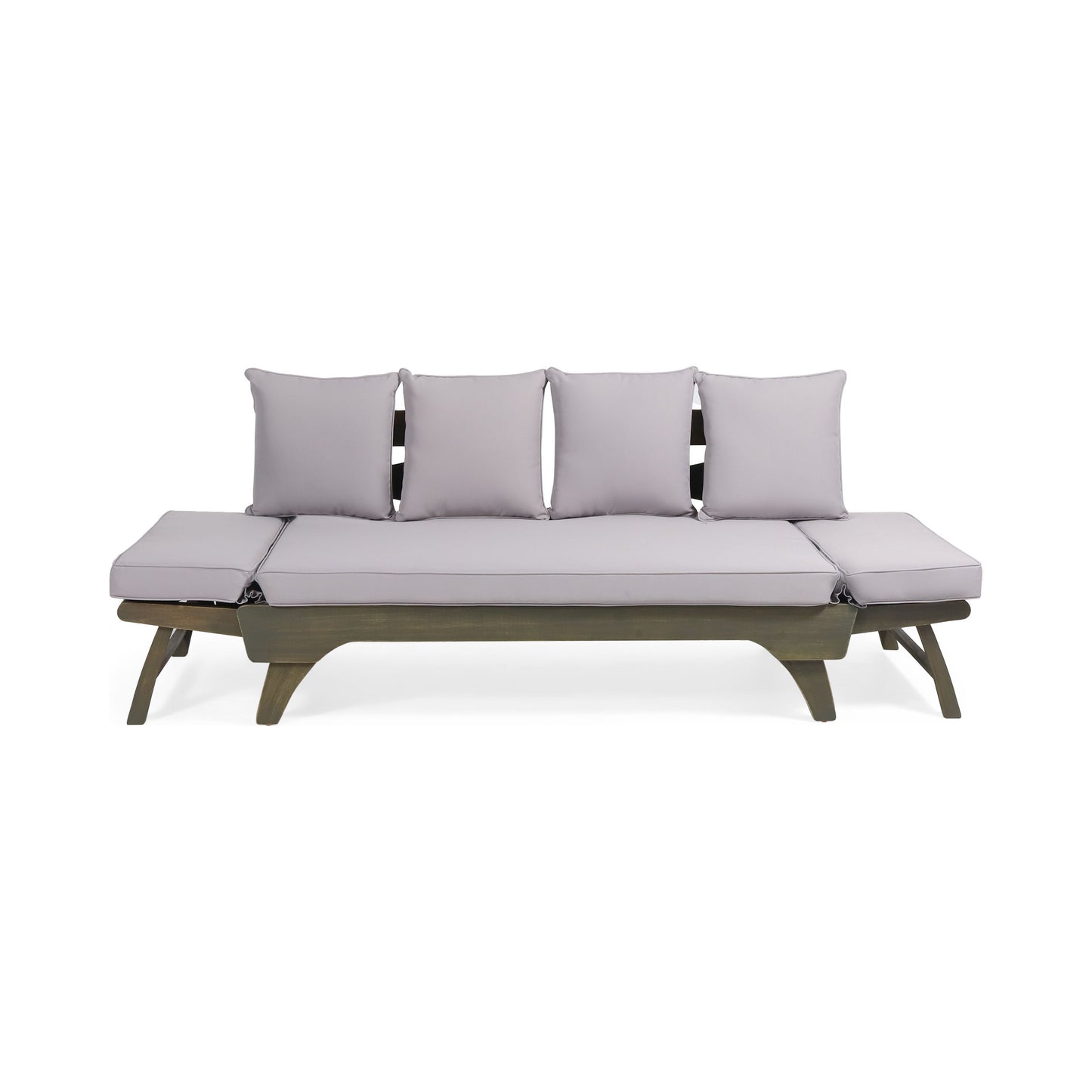 Outdoor Expandable Daybed With Water Resistant Cushion - Gray