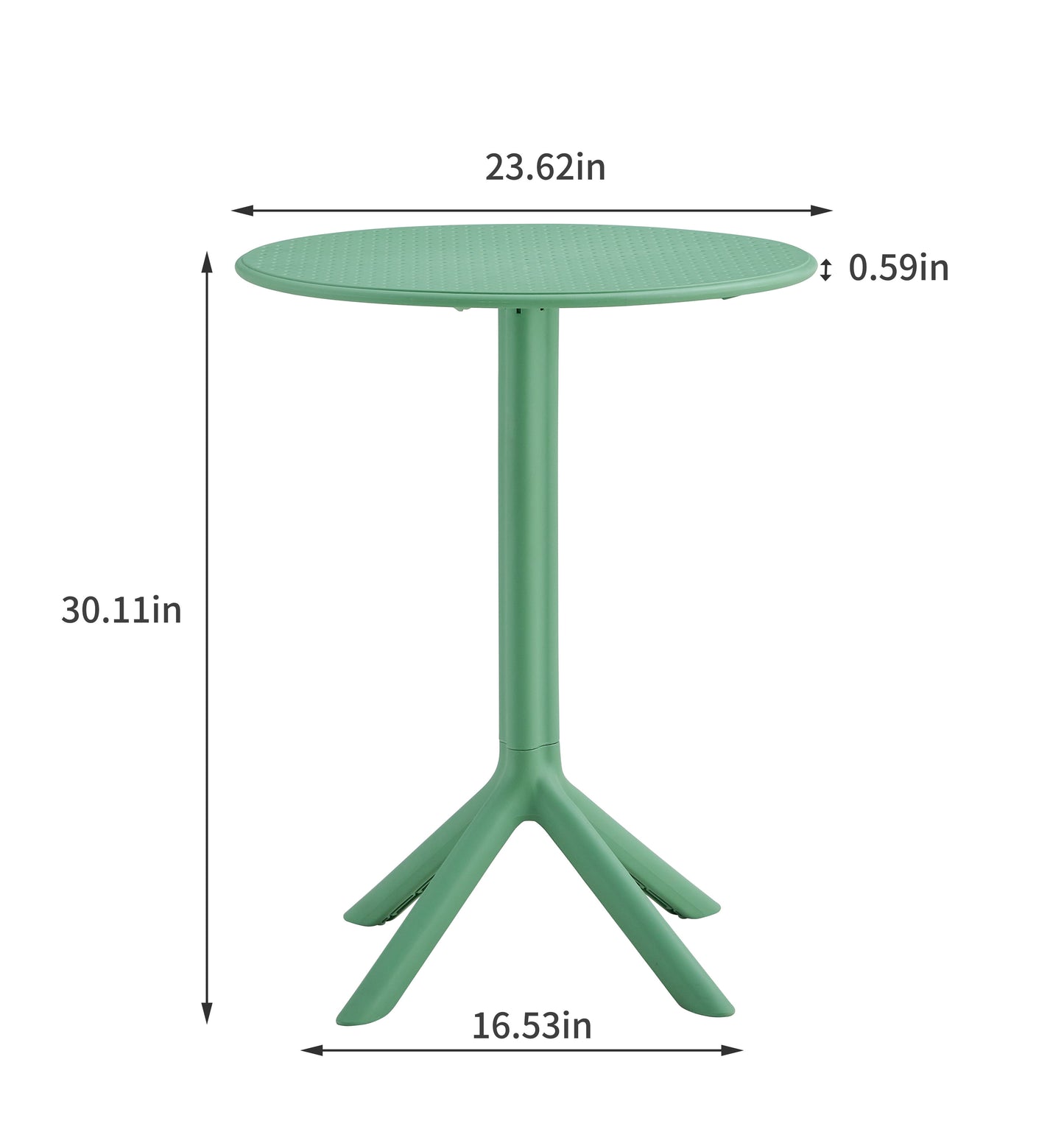 3 Piece Plastic Arm Chair Bistro Grs Premium Ocean Plastic - Green