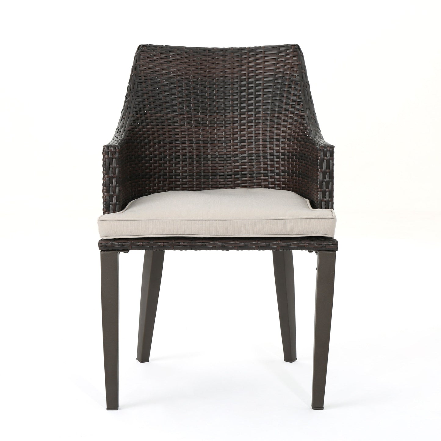 Hillhurst - Stylish Outdoor Chair Set With Cushions Rattan And Metal - Brown
