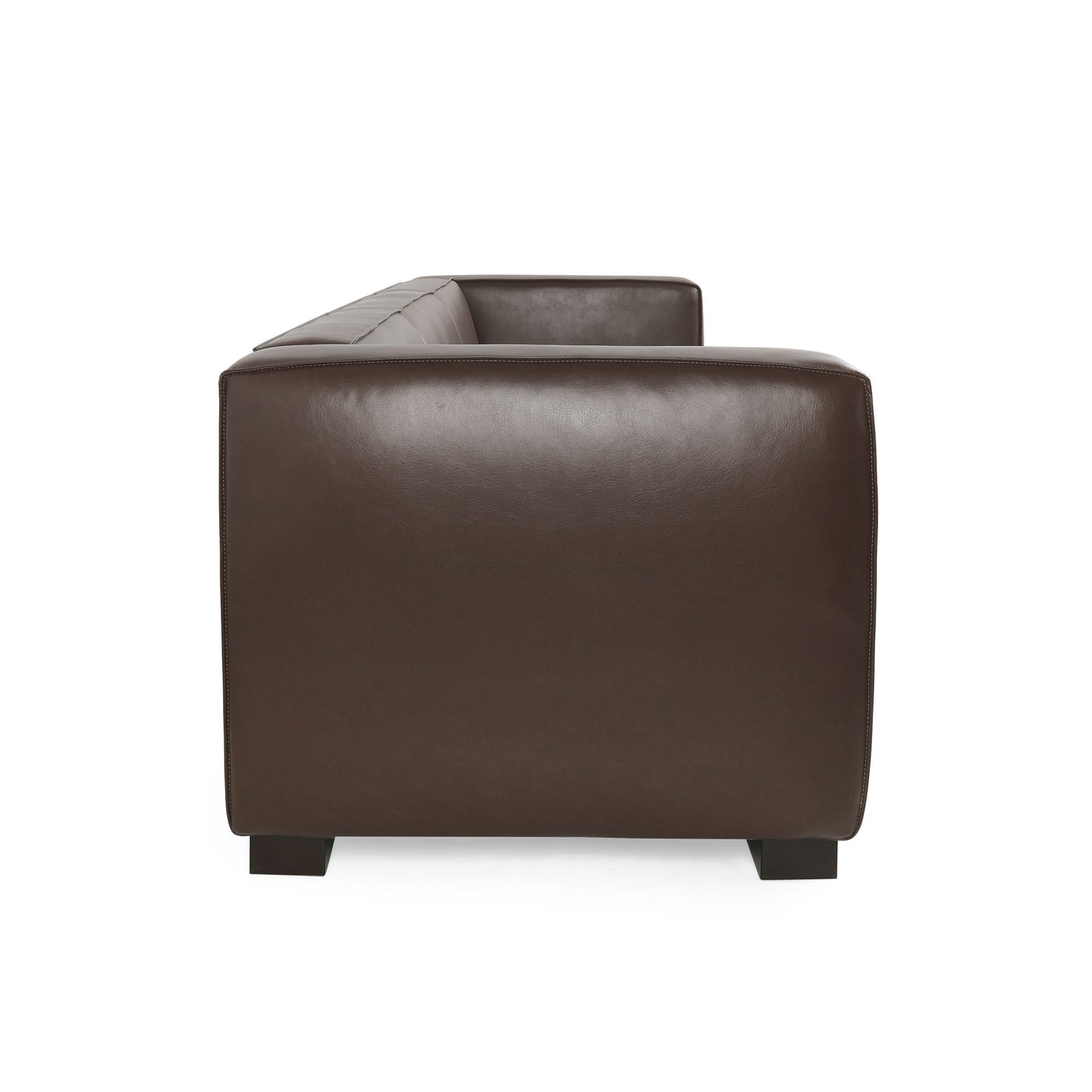 Contemporary 3 Seater Sofa With Tuxedo Design - Dark Brown