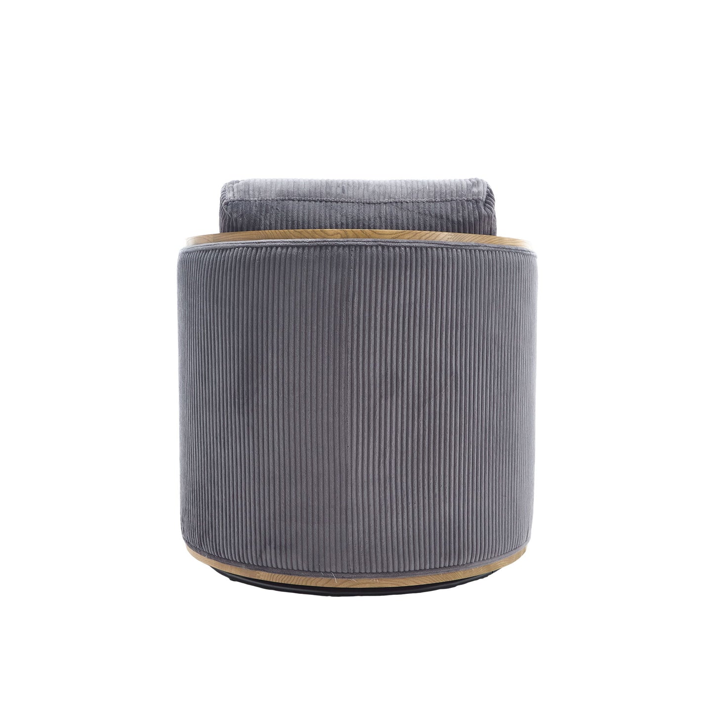 Corduroy Swivel Barrel Chair, Comfortable Accent Sofa, 360 Degree Swivel - Dark Gray
