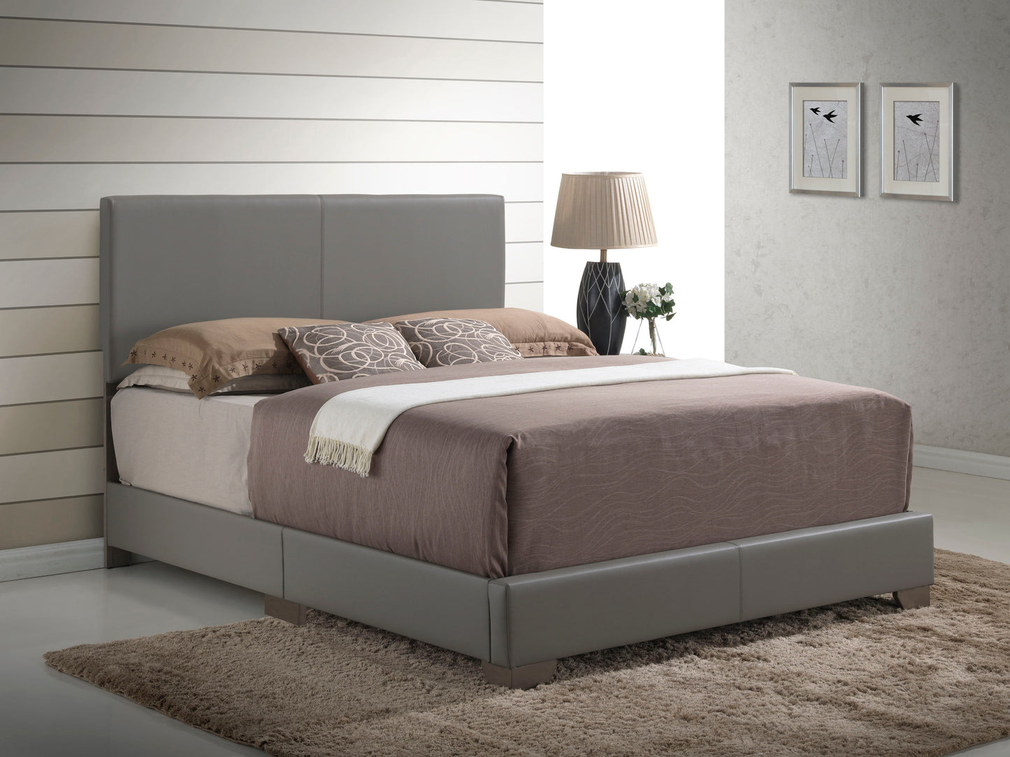 Aaron - Full Bed - Light Gray