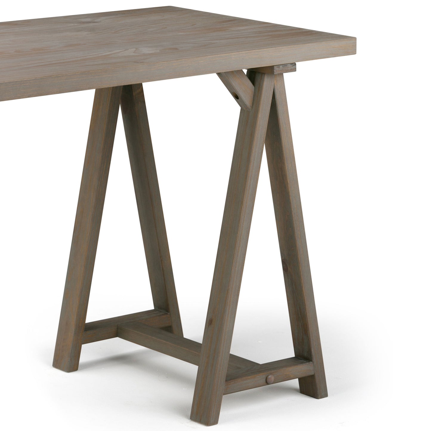 Sawhorse - Writing Desk - Distressed Gray