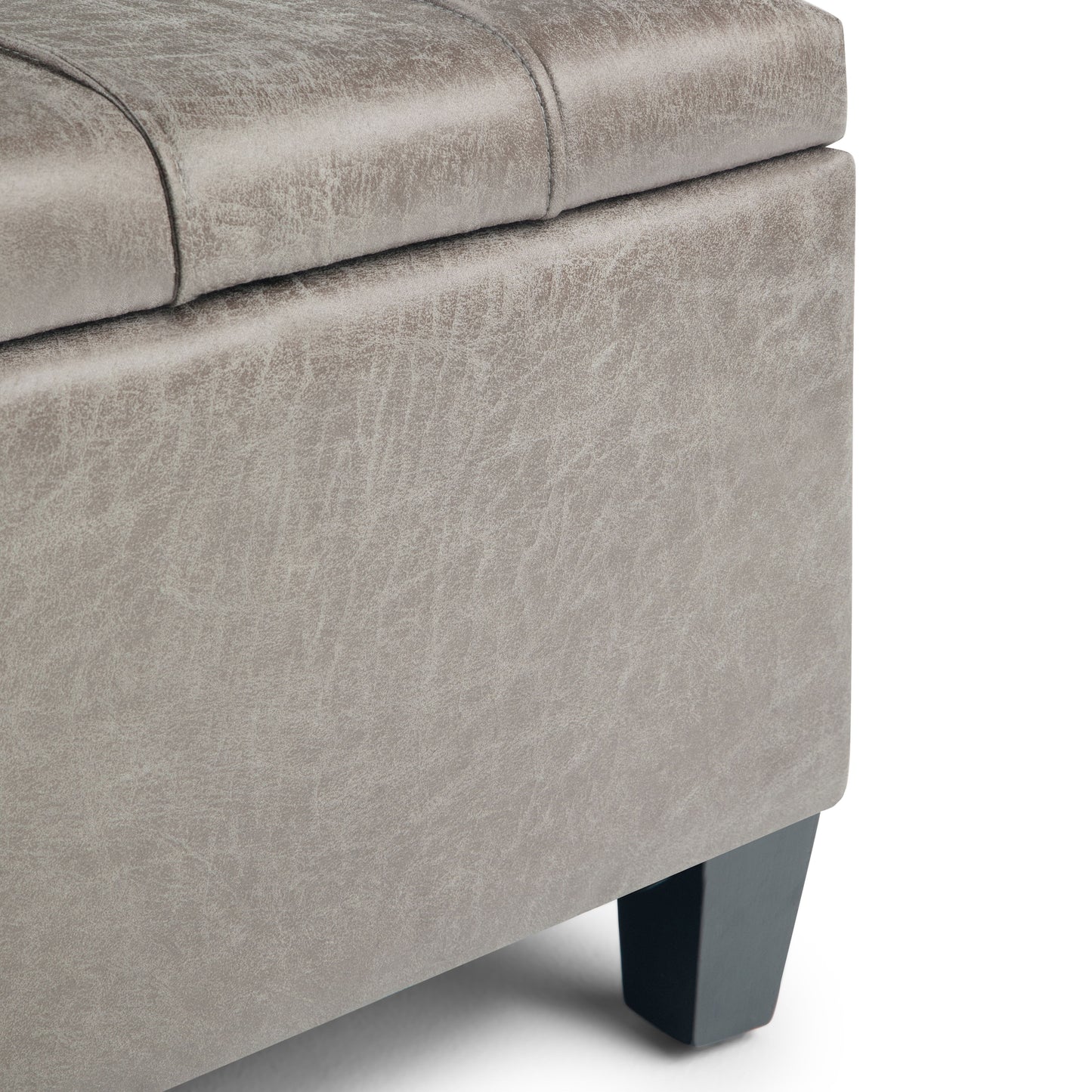 Harrison - Coffee Table Storage Ottoman - Distressed Gray Taupe