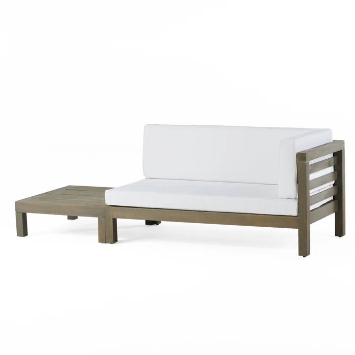 Oana - Right Corner Bench And Coffee Table - White