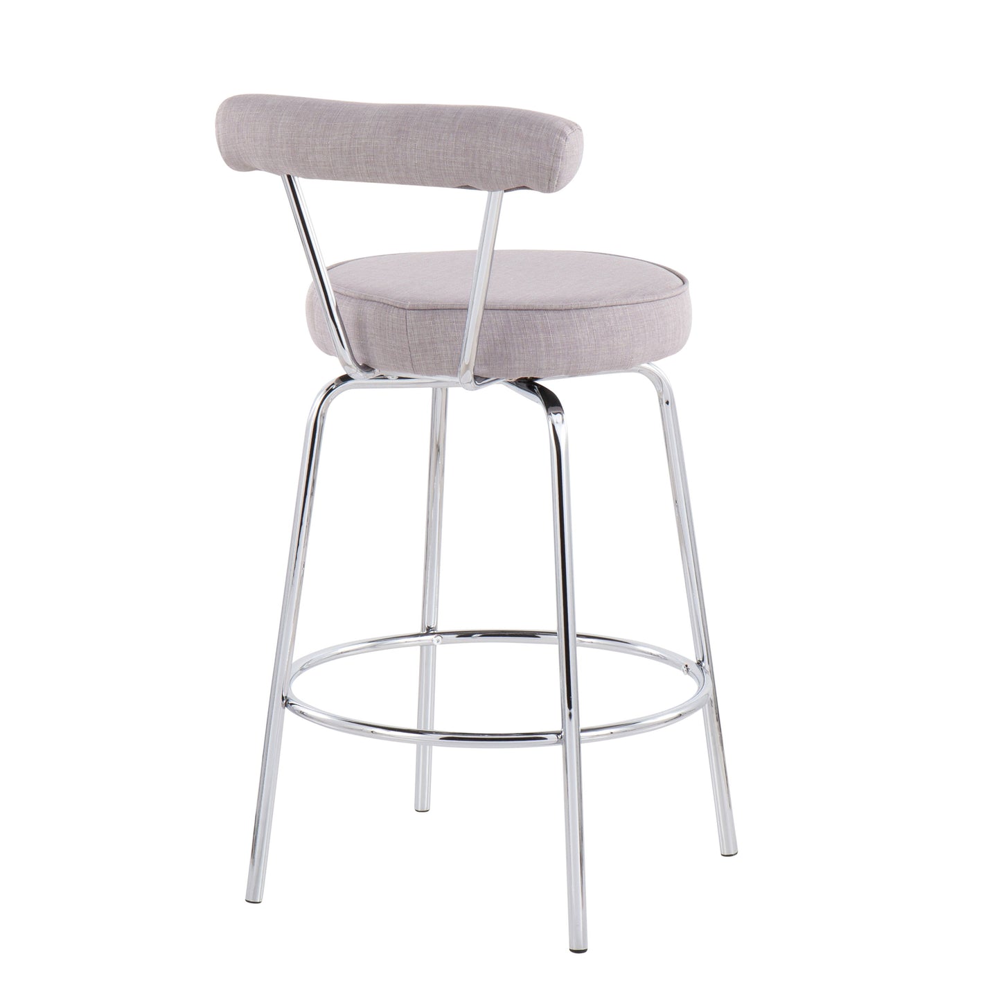Rhonda - Contemporary Counter Stool (Set of 2) - Chrome / Light Gray