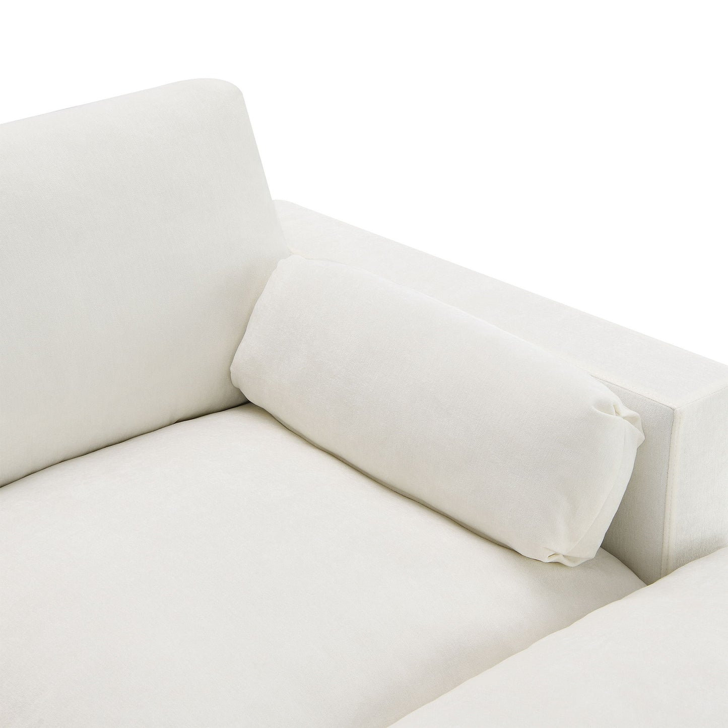 Modular Sectional With Storage Pockets, 5 Seat U Shaped Couch Set With Pillows Free Combination Modern Cloud Sofa With 2 Movable Ottoman - White