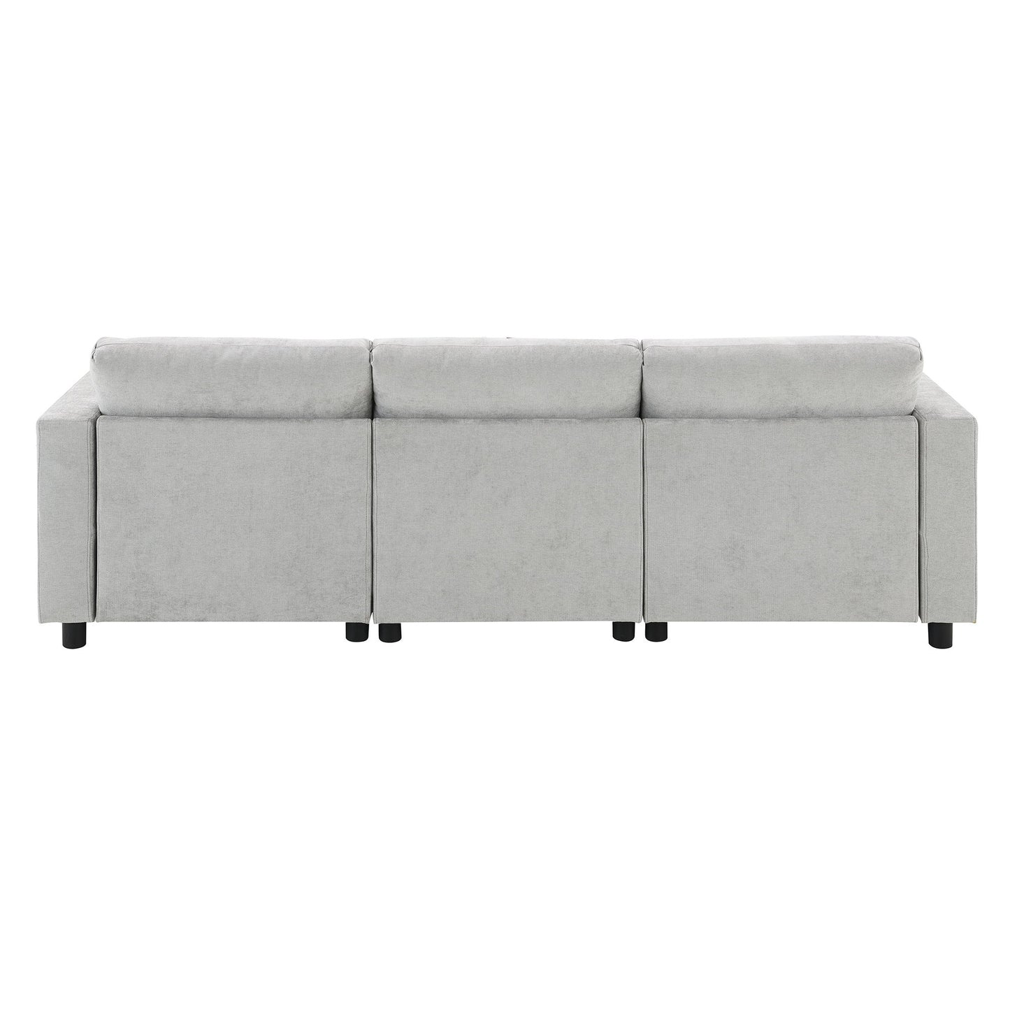 Modular Sectional With Storage Pockets, 5 Seat U Shaped Couch Set With Pillows, Free Combination Modern Cloud Sofa With 2 Movable Ottoman - Medium Gray