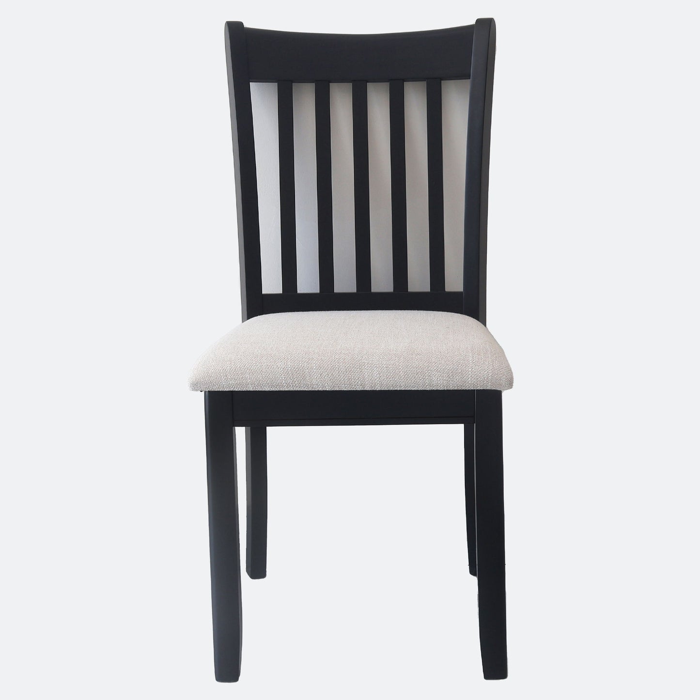 Modern Dining Chair (Set of 2) With Cushion Seats And Wooden Back - Black