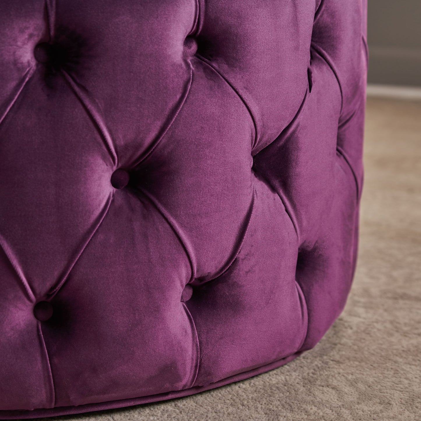 Modern Glam Ottoman Velvet - Fuchsia