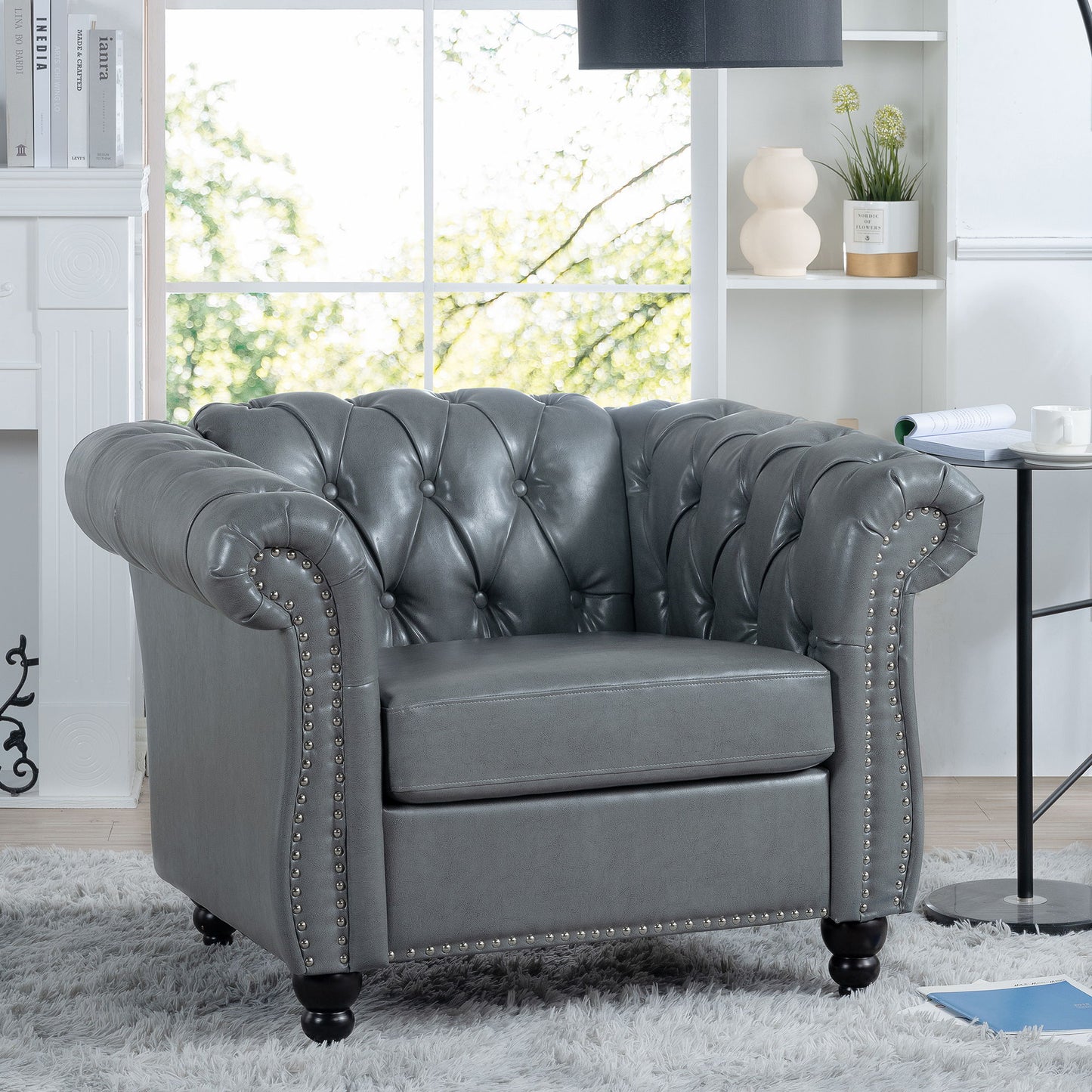 1 Seater Sofa For Living Room - Gray
