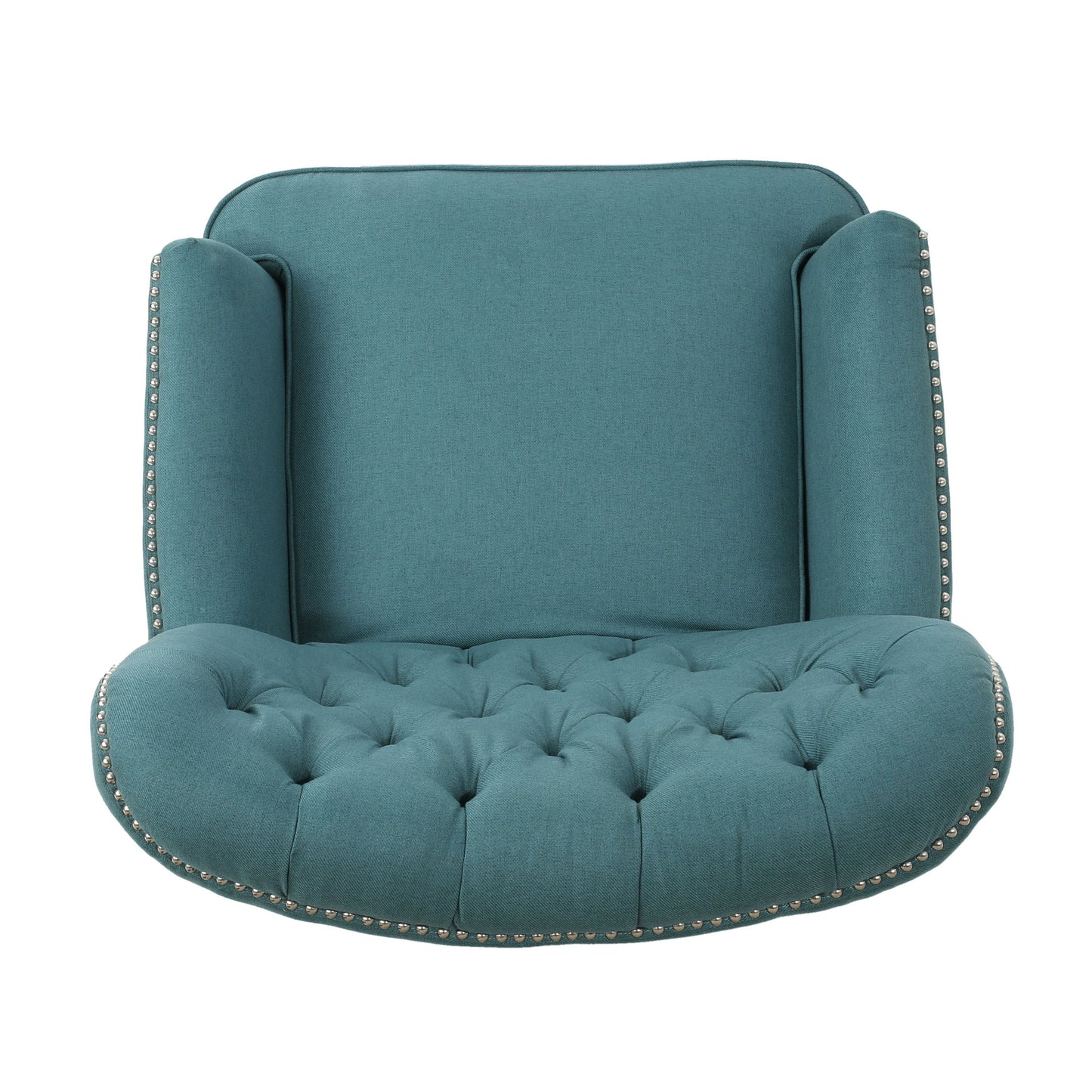 Electric Recliner Chair With Elegant Copper Accents And Soft Upholstery - Teal