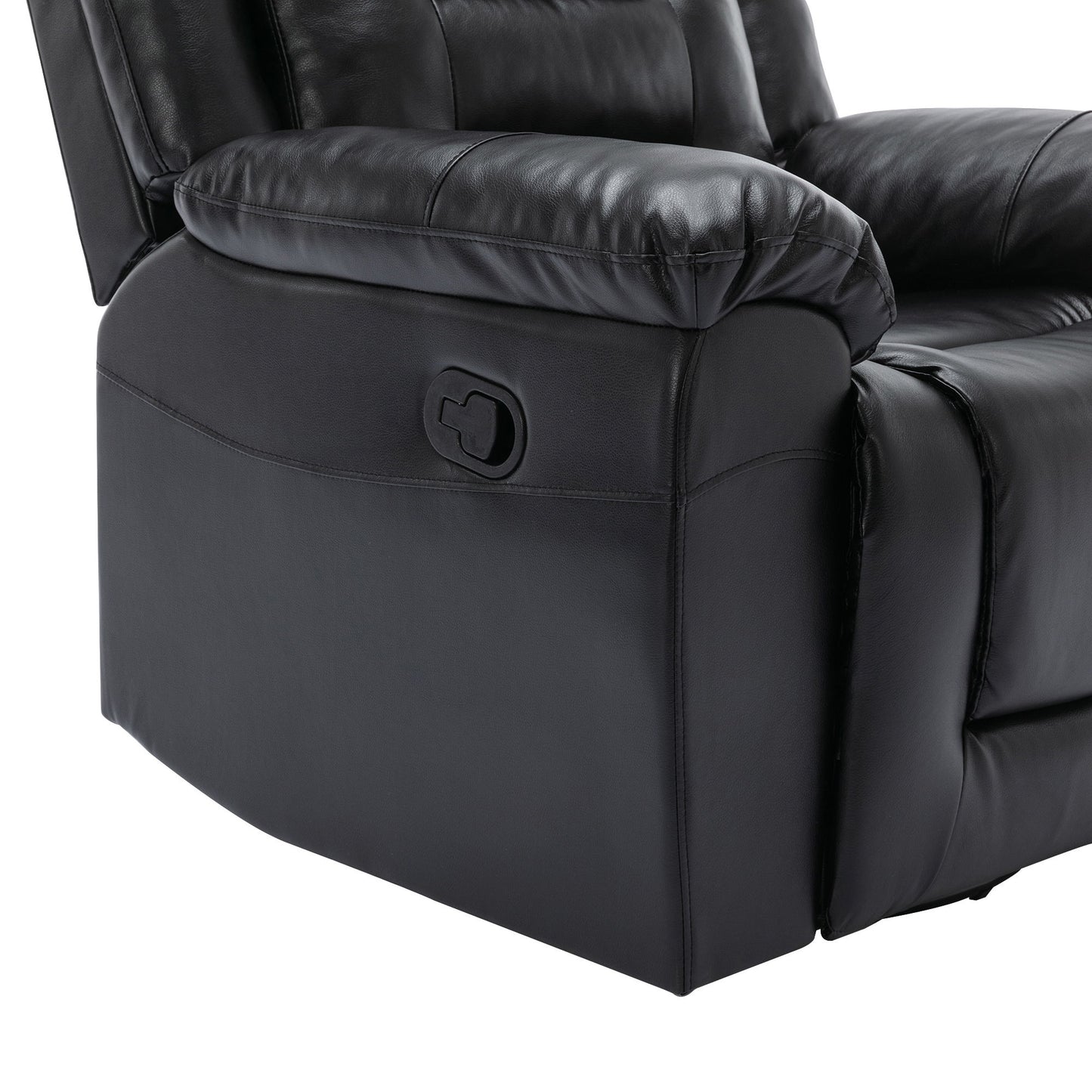 2 Seater Home Theater Recliner Manual Recliner Chair With A Storage Box And Two Cup Holders For Living Room - Black