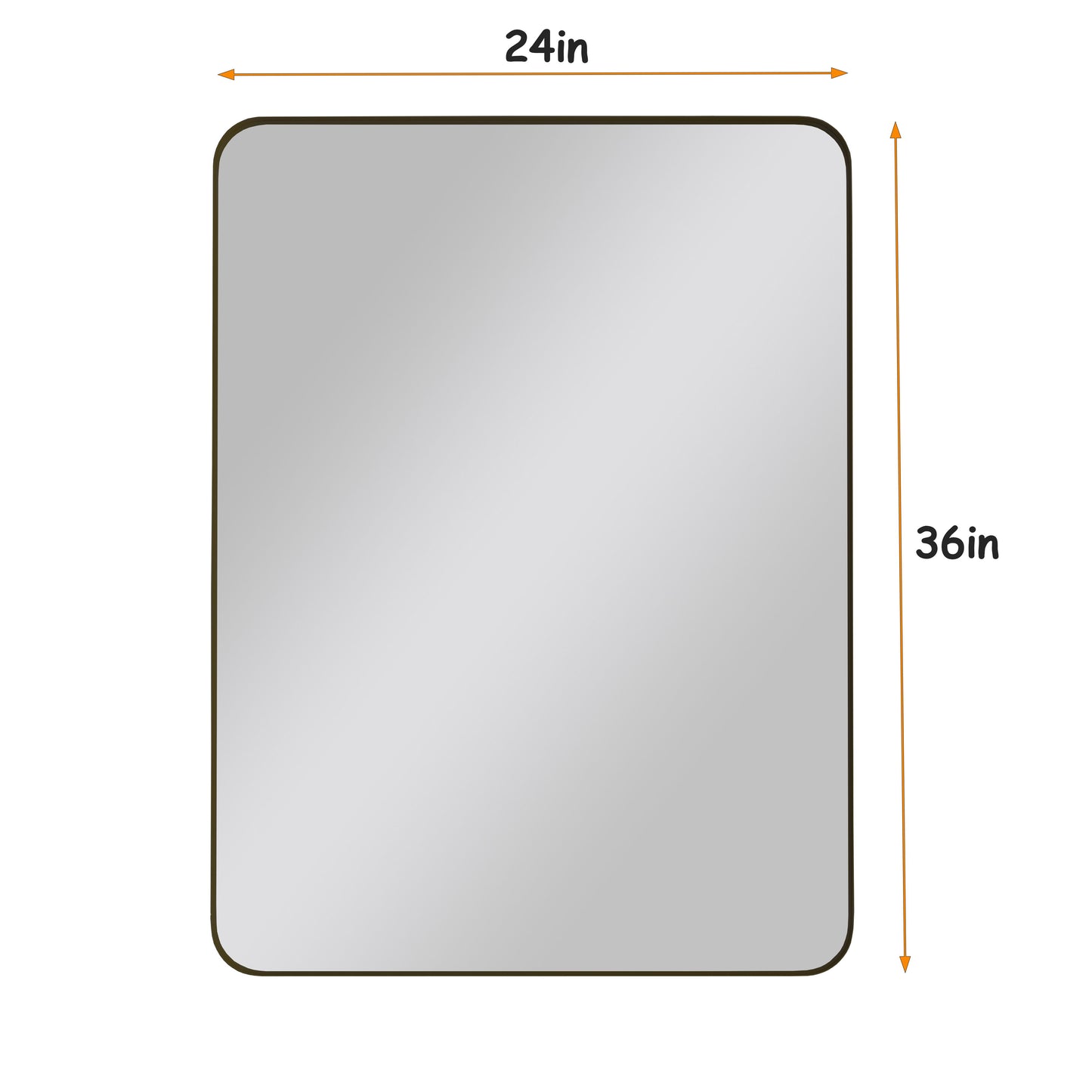 Wall Mirror Rectangular Mirror Metal Framed Mirror Vanity Mirror Dressing Mirror, For Bathroom, Living Room, Bedroom - Black