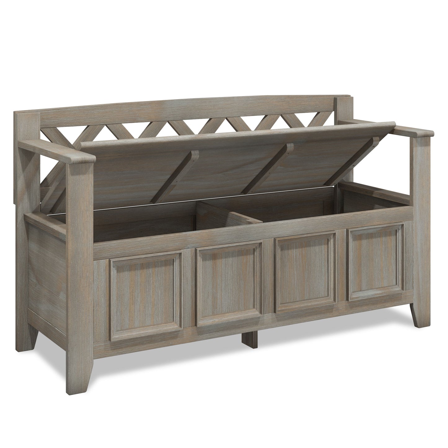 Amherst - Entryway Storage Bench - Distressed Gray