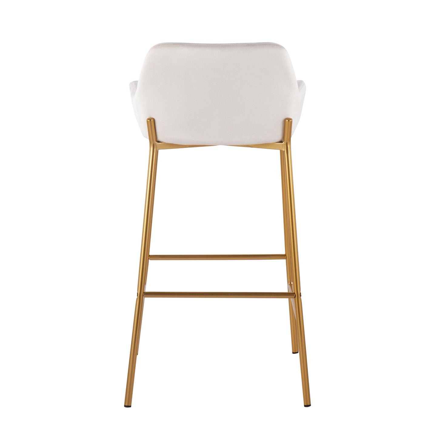 Daniella - Contemporary / Glam Fixed Height Bar Stool (Set of 2) - Gold / White