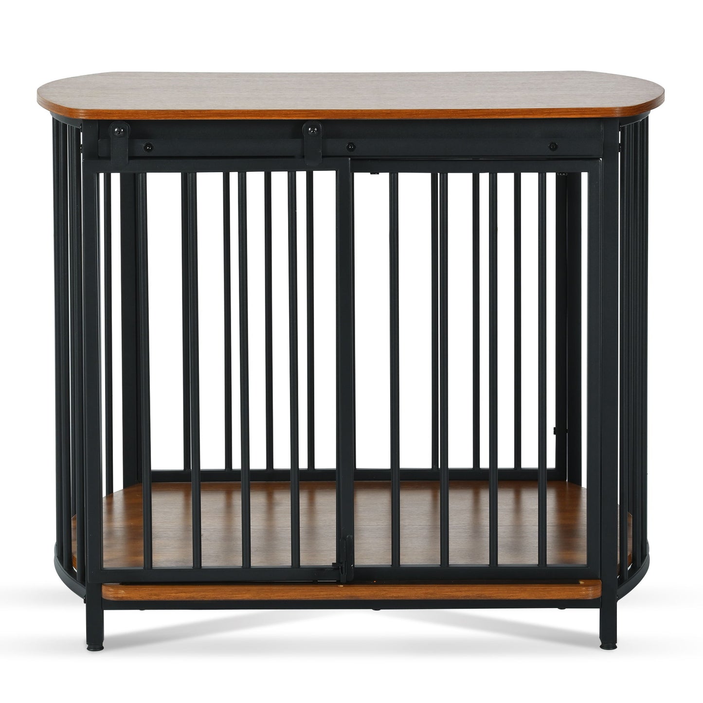 Furniture Style Dog Crate For Small And Medium Dogs, Wooden Cage Indoor Kennel Furniture, Modern Dog Crate End Table With Double Doors - Brown