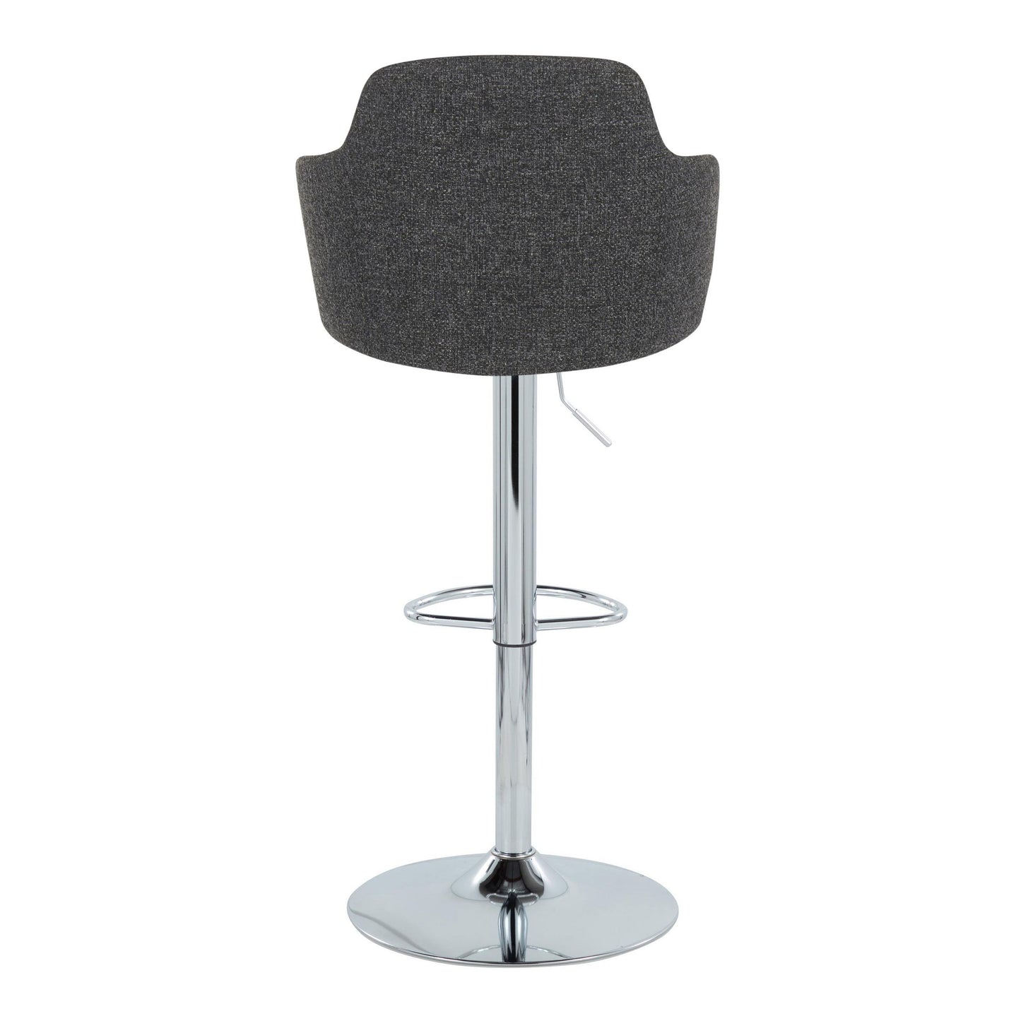 Boyne - Contemporary Adjustable Barstool With Swivel With Oval Footrest (Set of 2) - Chrome / Dark Gray