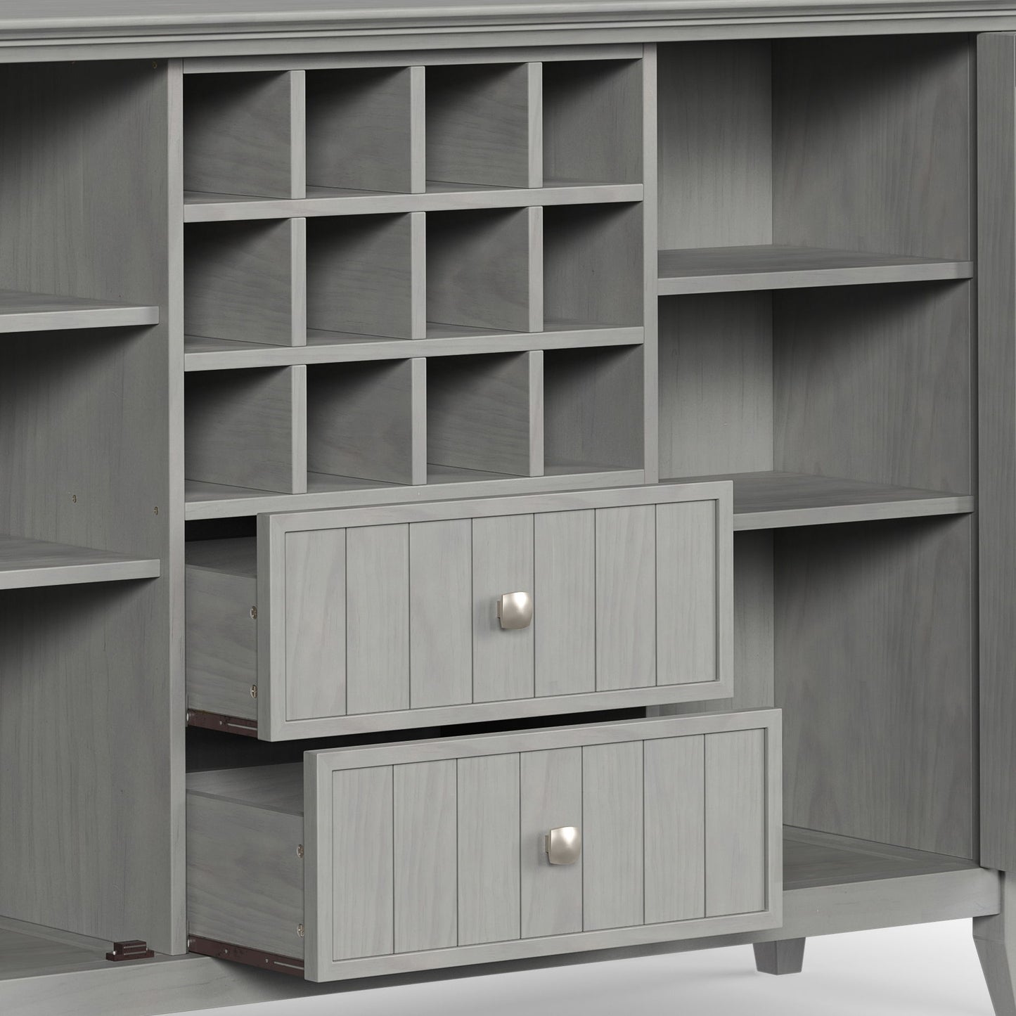 Bedford - Sideboard Buffet And Wine Rack - Fog Gray