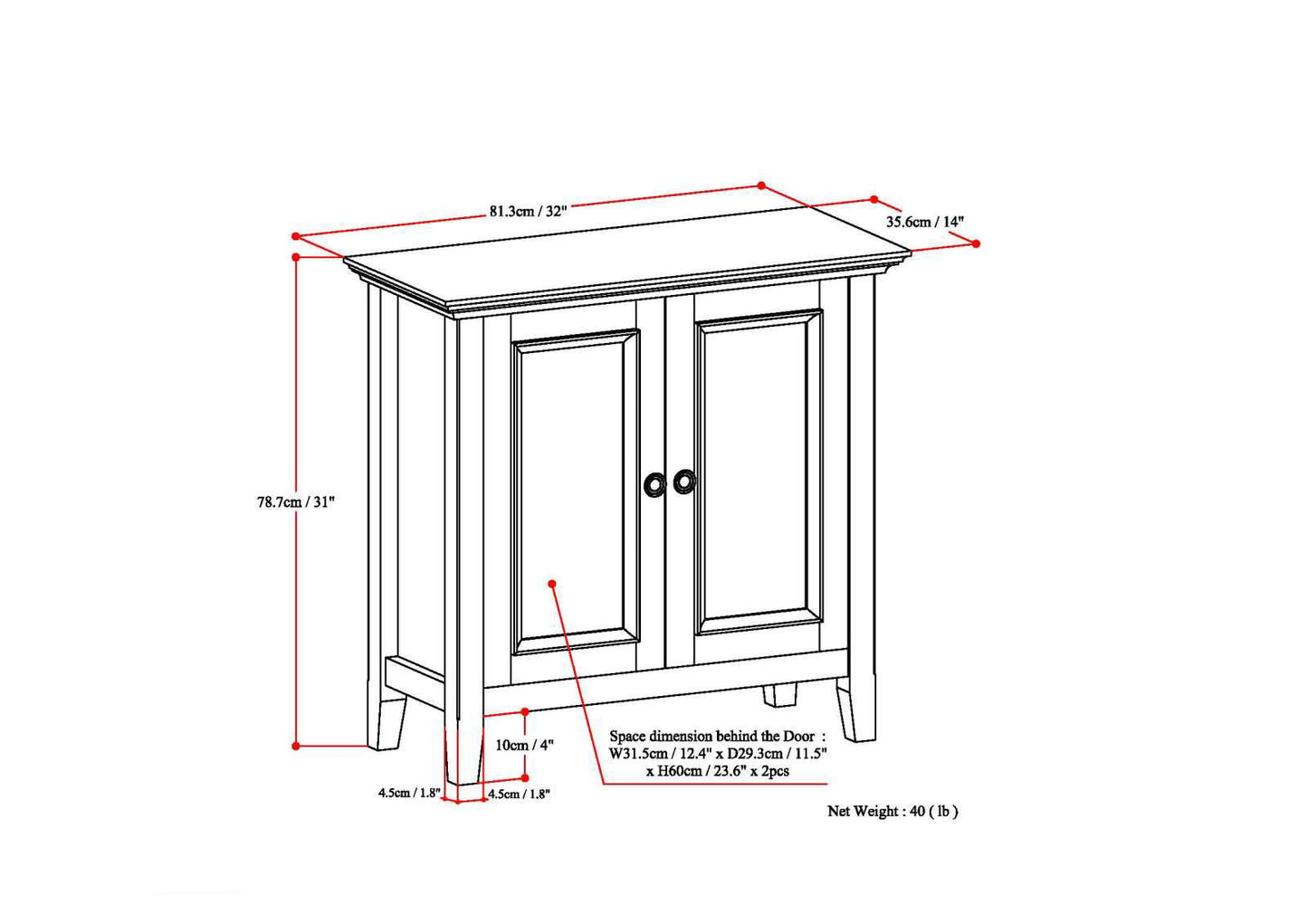 Amherst - Low Storage Cabinet - Distressed Gray