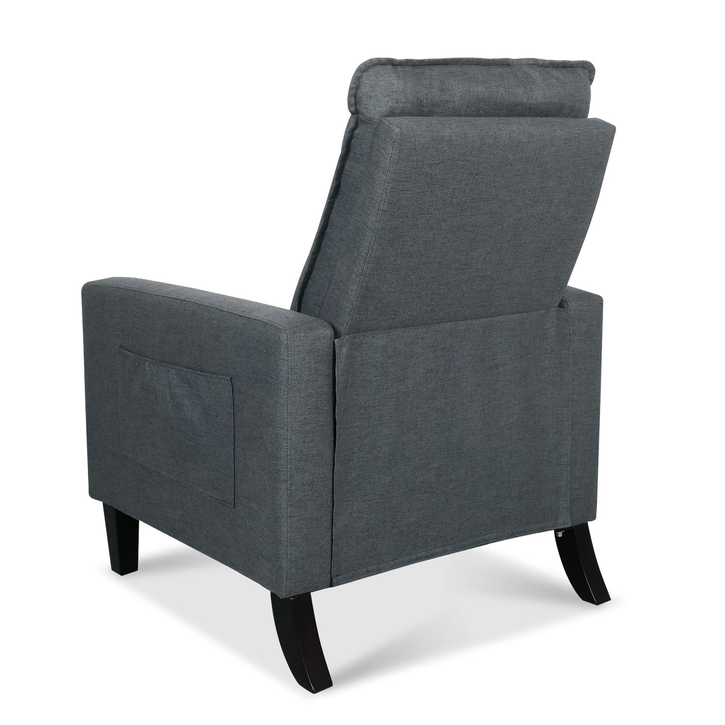 Recliner Chairs For Adults, Adjustable Recliner Sofa With Mobile Phone Holder & Cup Holder, Modern Reclining Chairs Fabric Push Back Recliner Chairs For Living Room, Bedroom - Gray