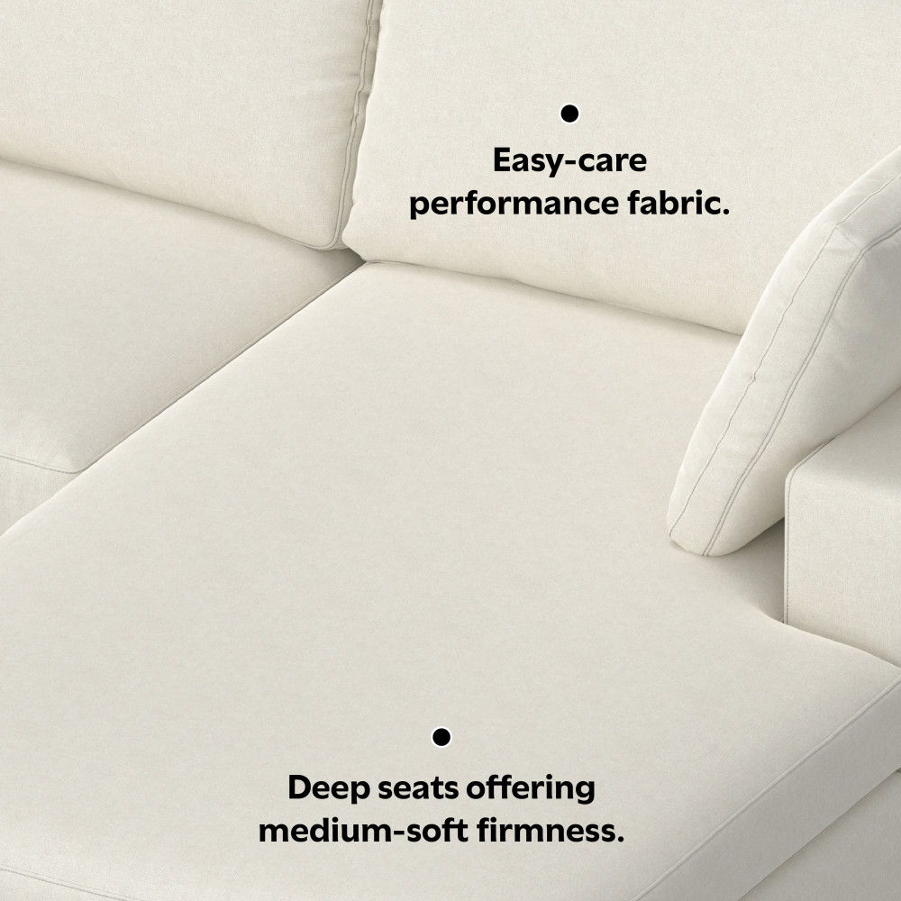 Charlie - Deep Seater Right Sectional Sofa - Cream