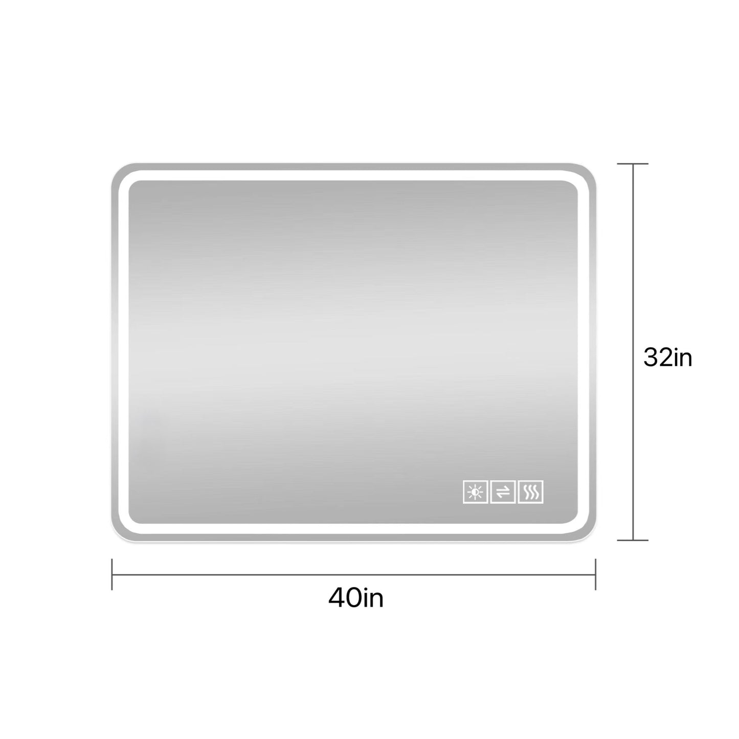 LED Bathroom Mirror Vanity Mirrors With Front Lights, Wall Mounted Anti-Fog Frameless Make Up Mirror With Light Copper-Free Mirror Horizontal Or Vertical - Clear